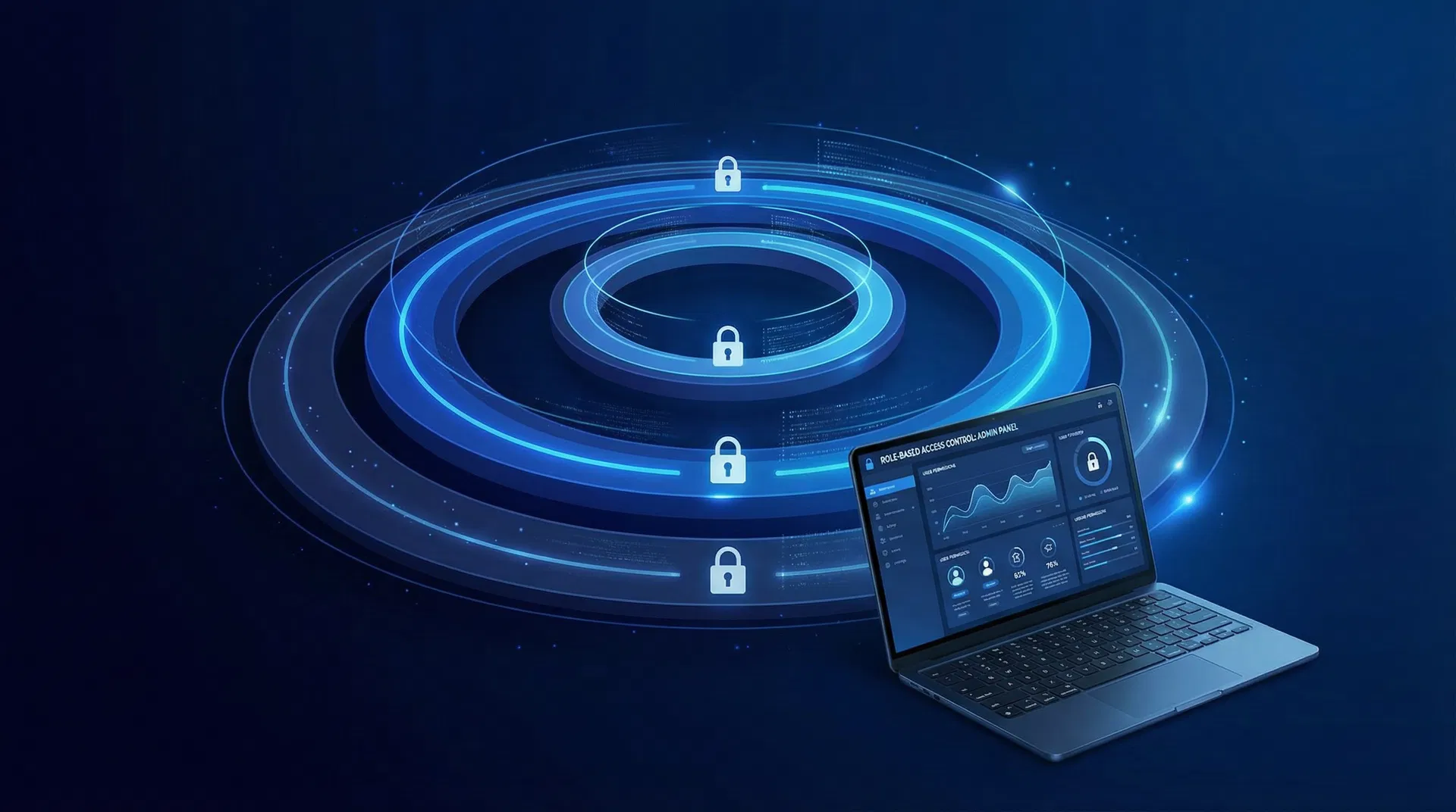 A digital padlock icon overlaid on a stylized image of legal documents and a diverse group of people, symbolizing data security and access control in an immigration law firm.