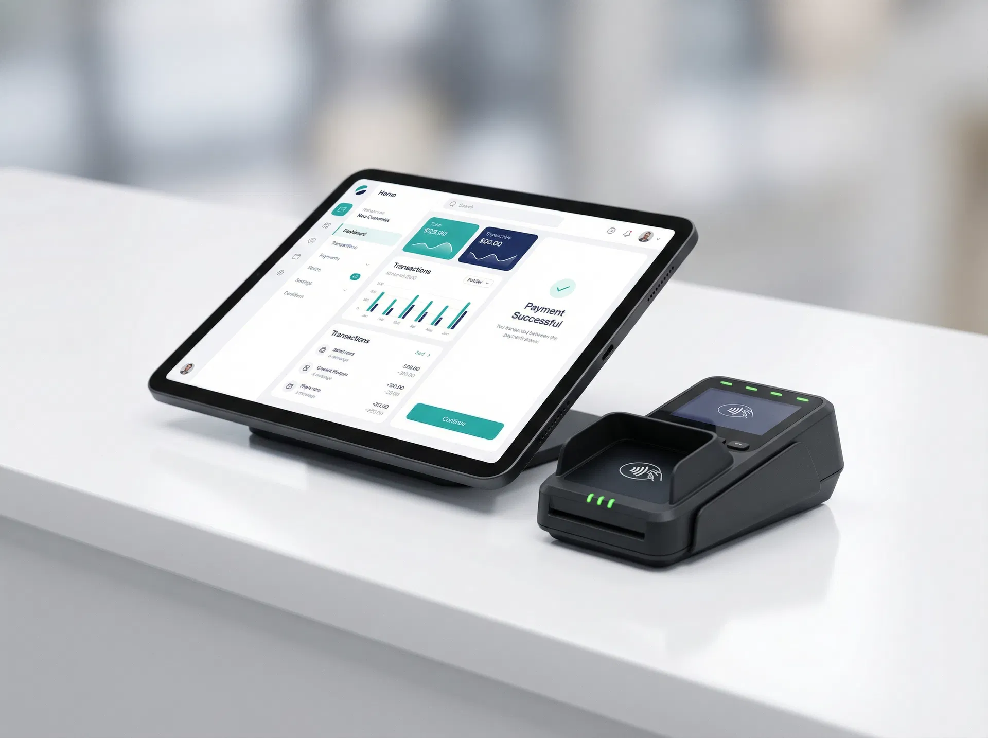 iQal Pay POS terminal and dashboard