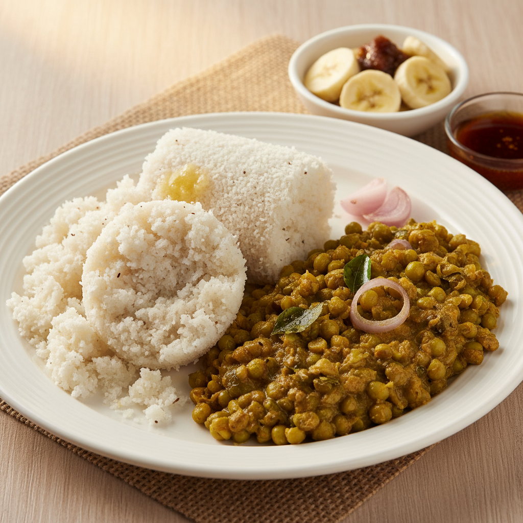Kerala Puttu and Payar (Green gram)