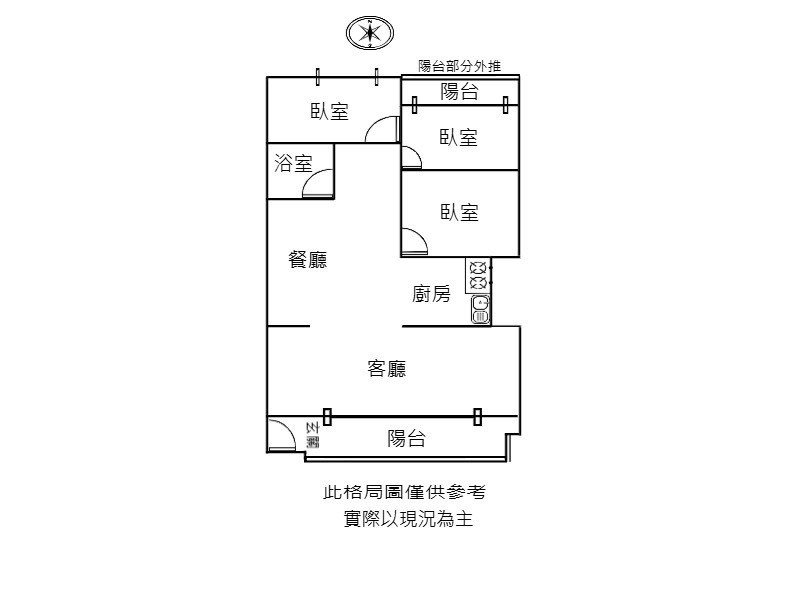 台中北屯區 3房 公寓 外觀實拍