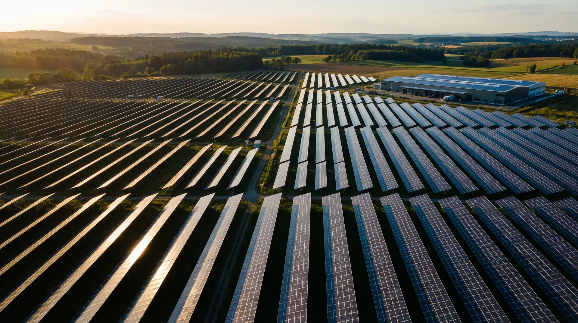 Solar-Anlage aus der Vogelperspektive