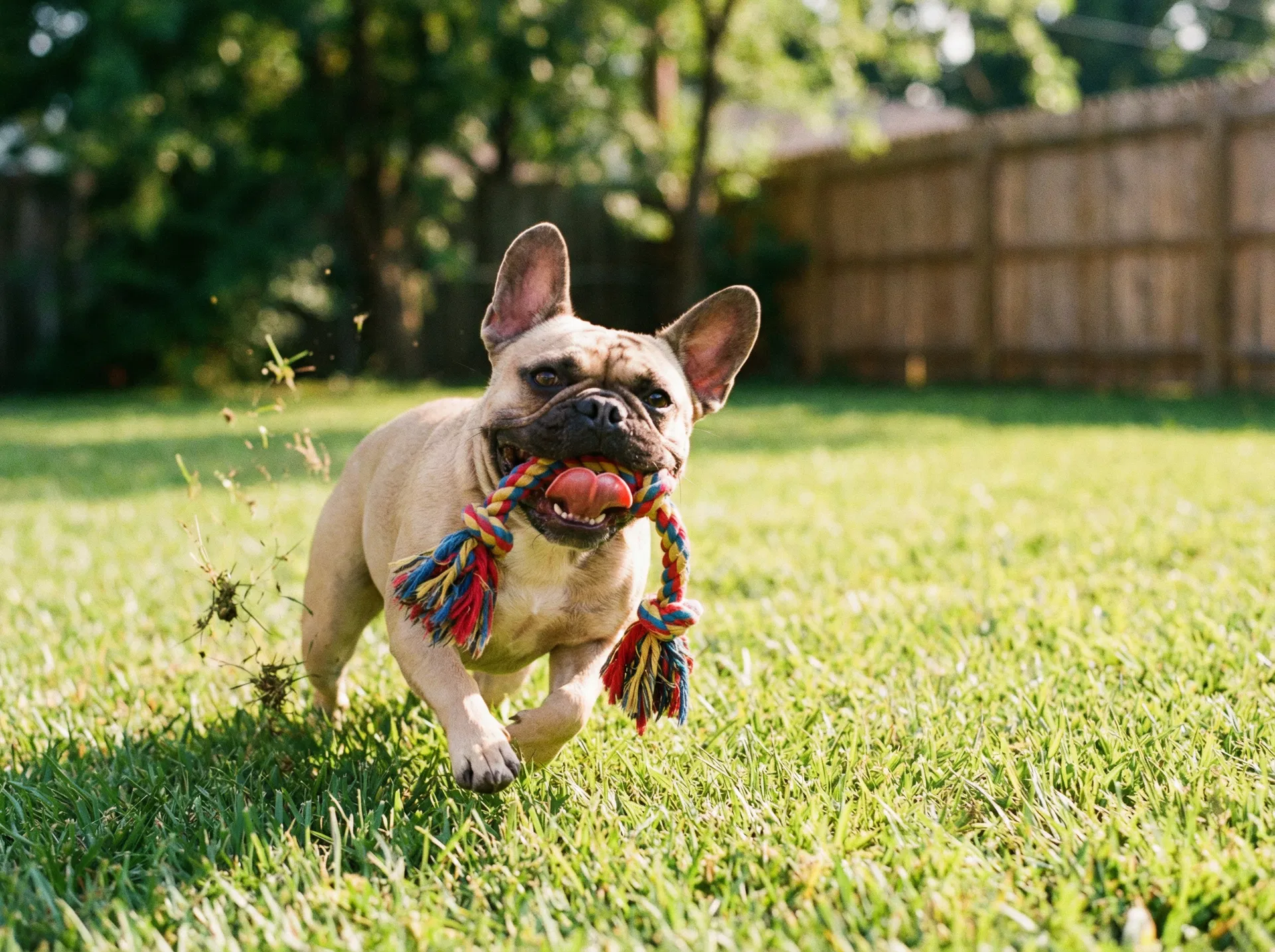 French Bulldog running freely