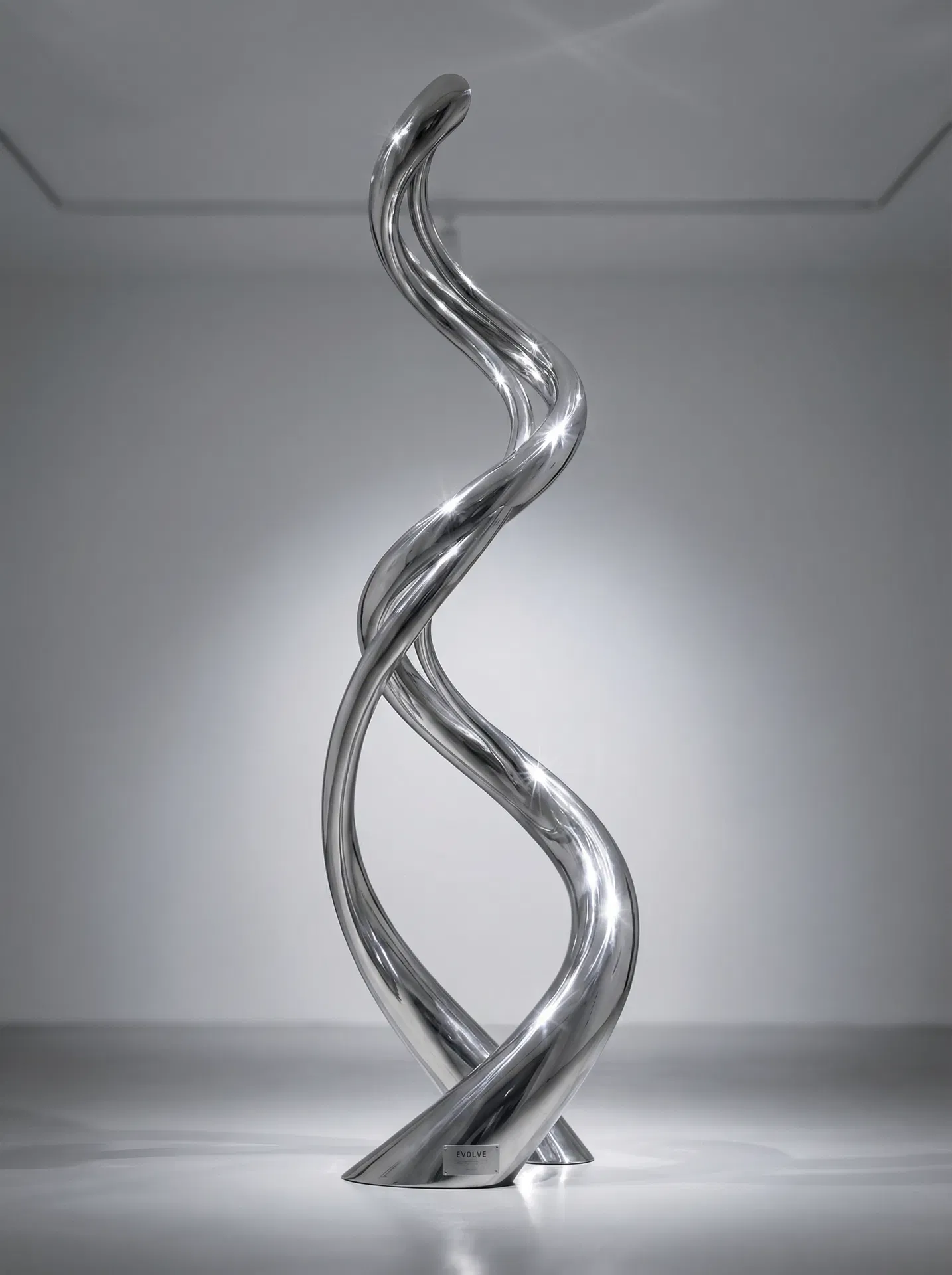 Spiral Rising Sculpture - Stainless Steel