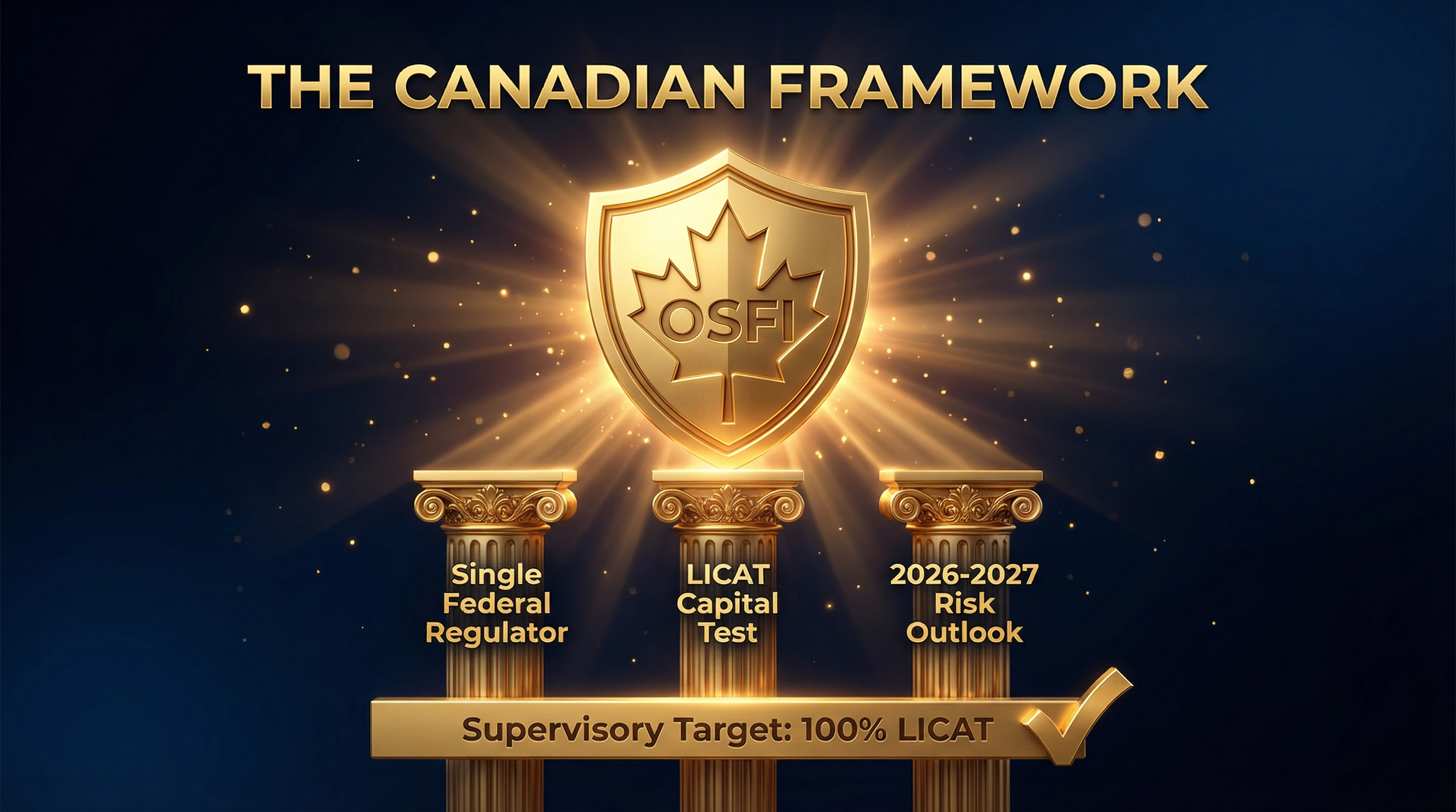 The Canadian Framework: OSFI single federal regulator, LICAT capital test, 2026-2027 Risk Outlook