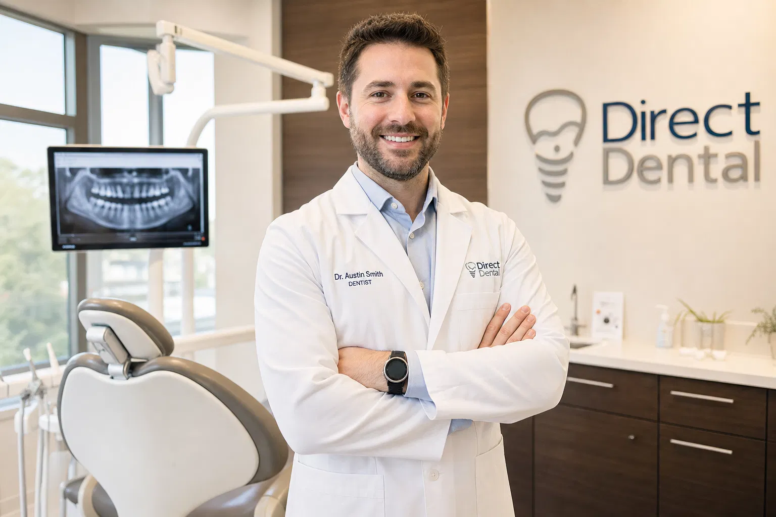 Modern dental practice with professional team