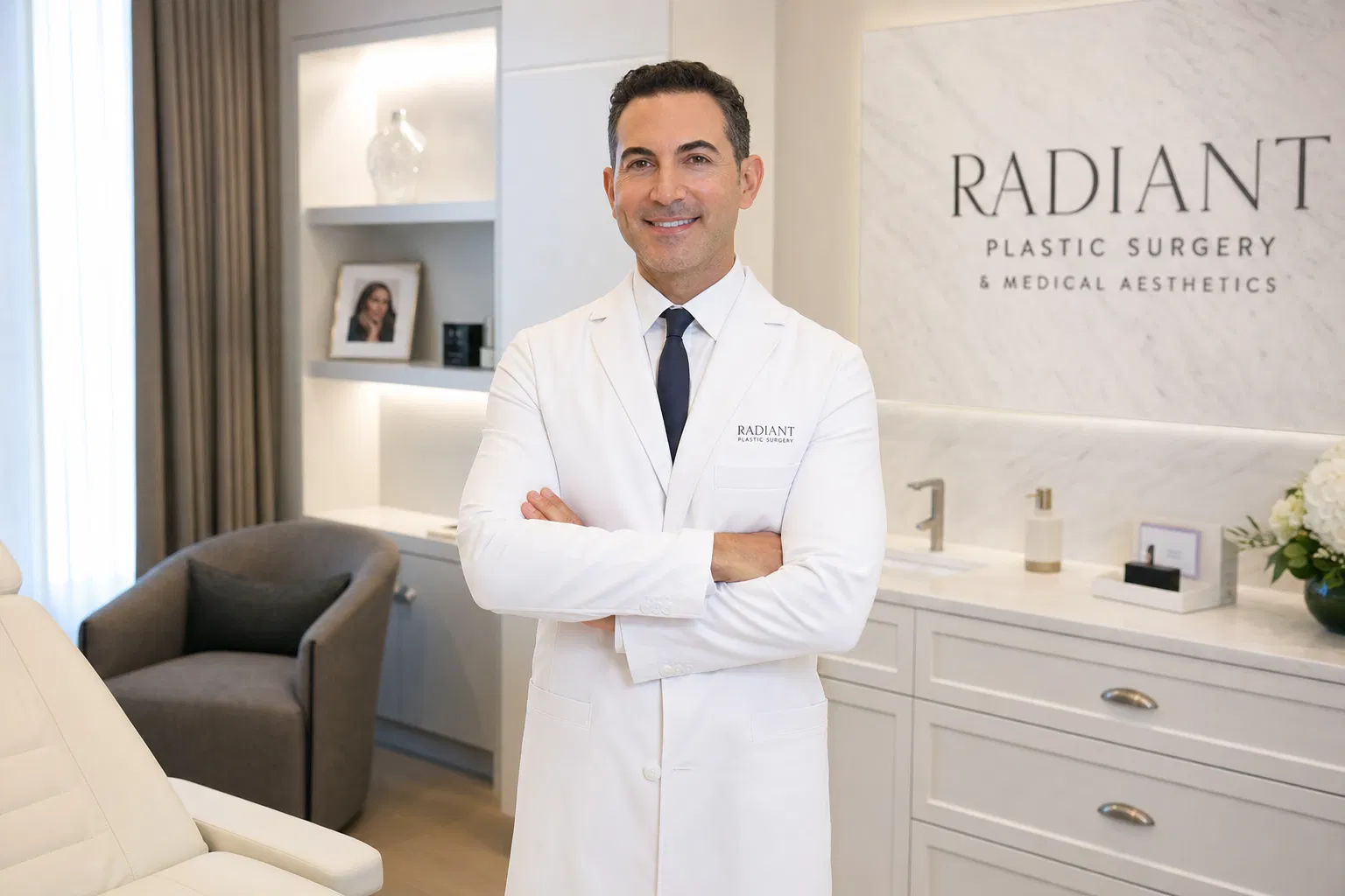 Modern plastic surgery practice consultation room