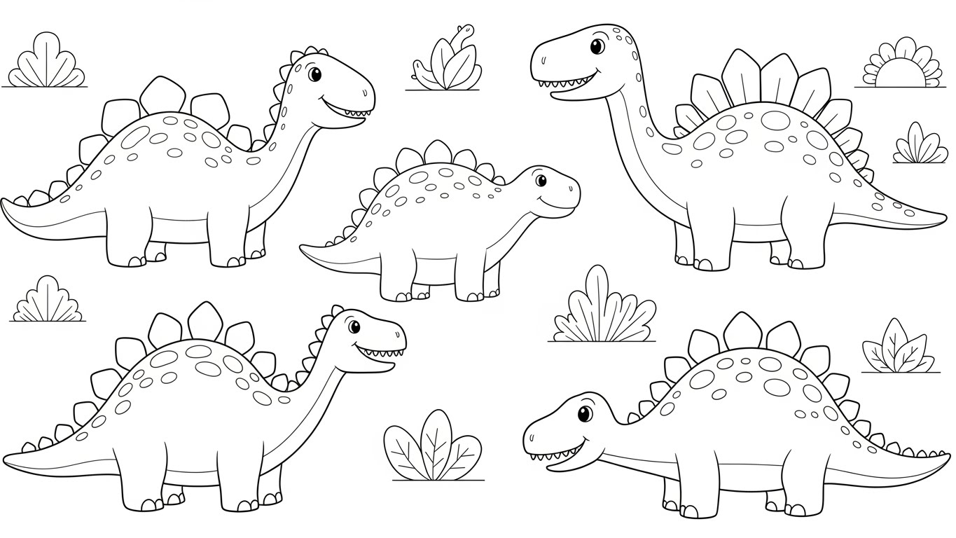 Eine grosse Dinosaurier Familie