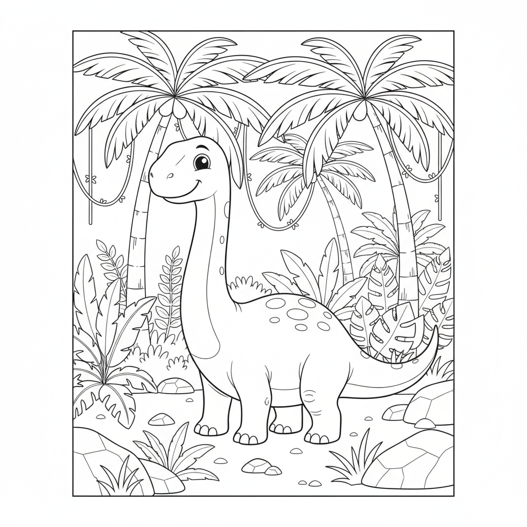 Ein Dinosaurier in einem Dschungel