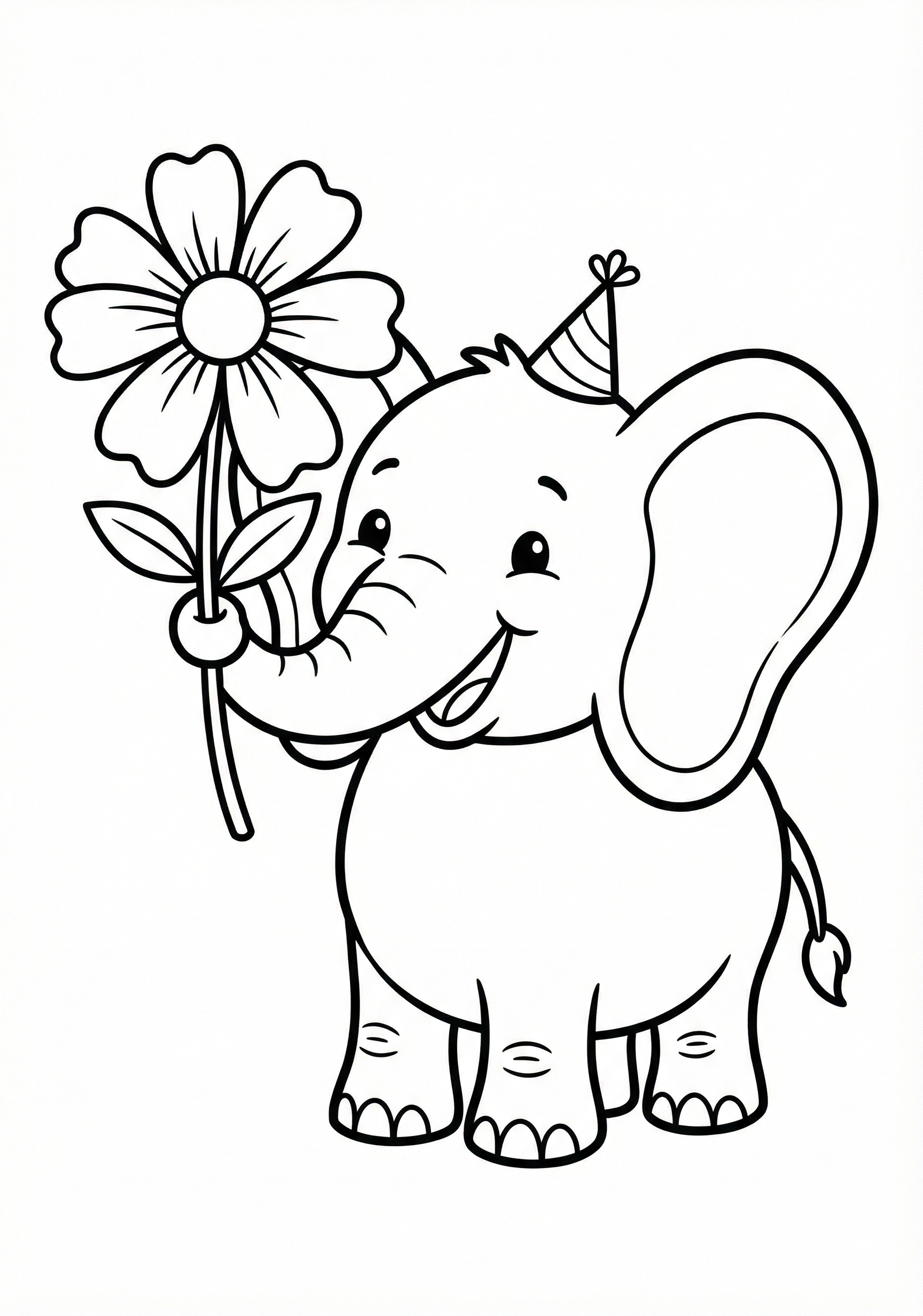 Elefant mit Blume