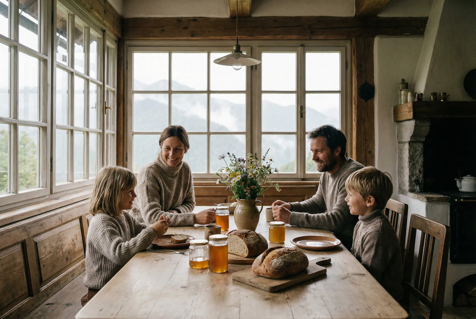 Famille slovène dans les Alpes