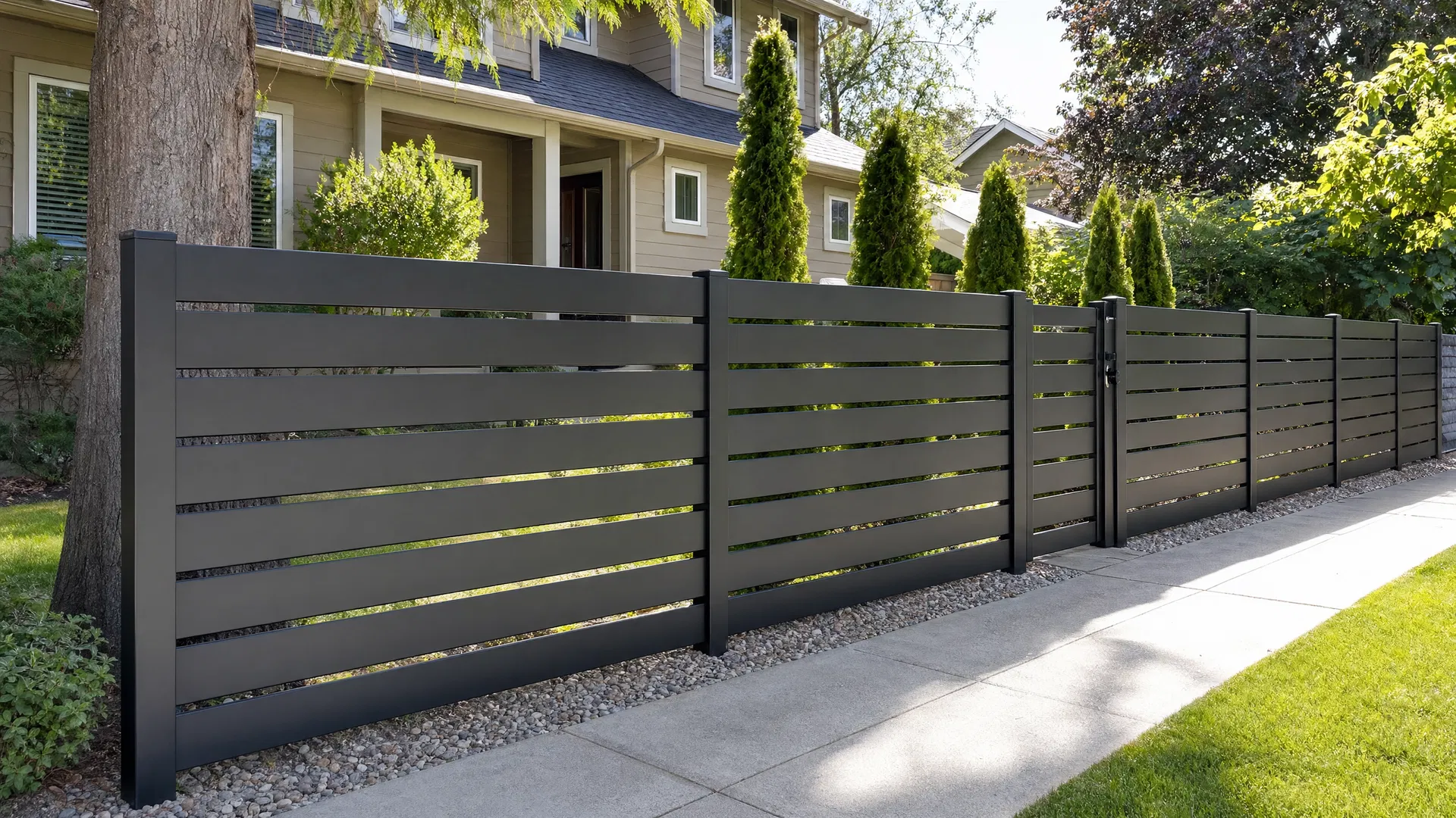 Contemporary Horizontal Fence - After