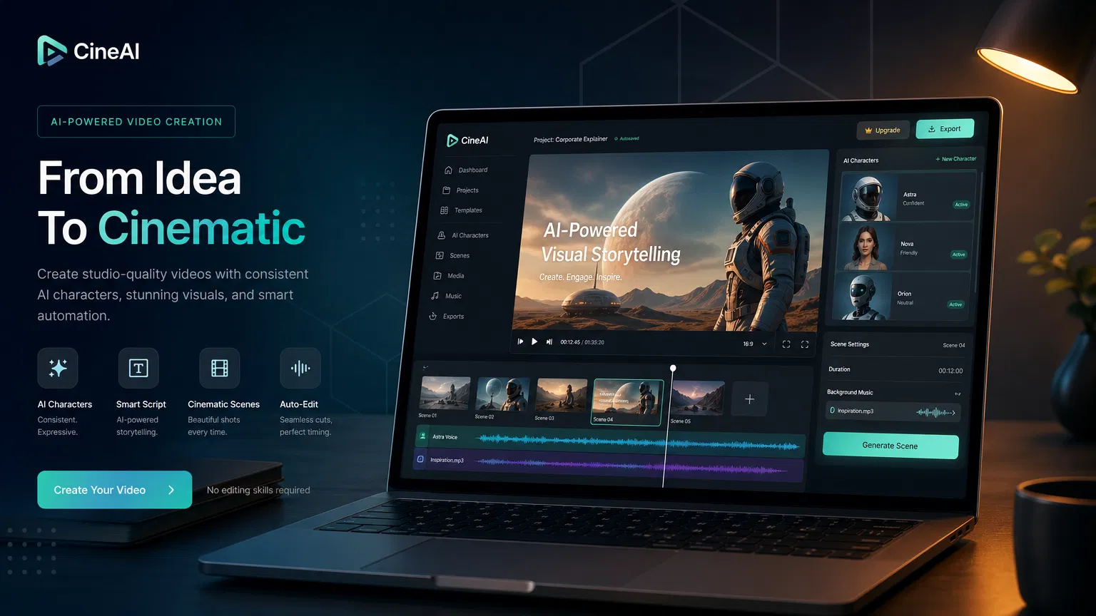 Cinemation AI Video Creation Interface