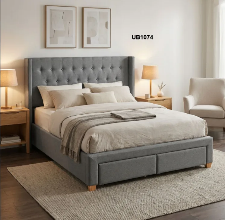Four Drawers Storage Upholstered Bed