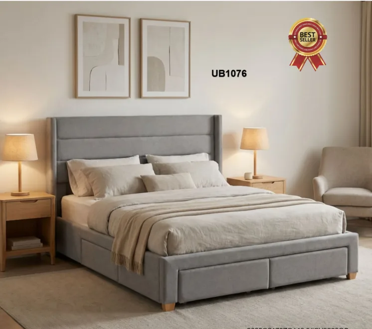 Four Drawers Storage Upholstered Bed