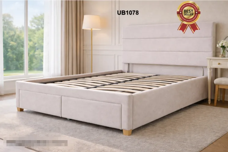 Four Drawers Storage Upholstered Bed