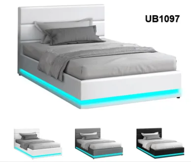 LED Gas Lift Upholstered bed