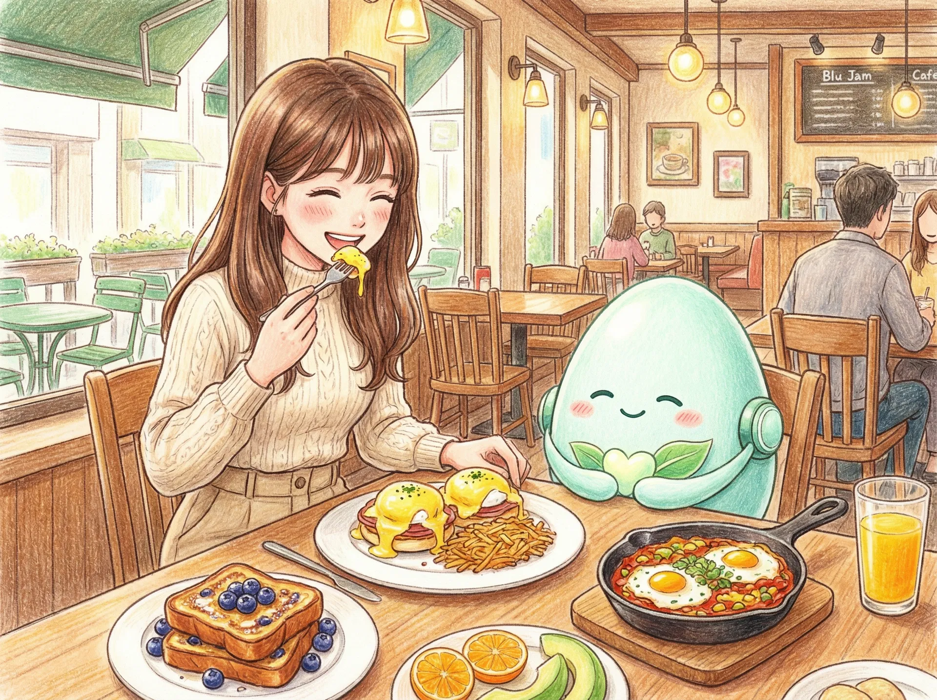 朝のカフェで静かに過ごす