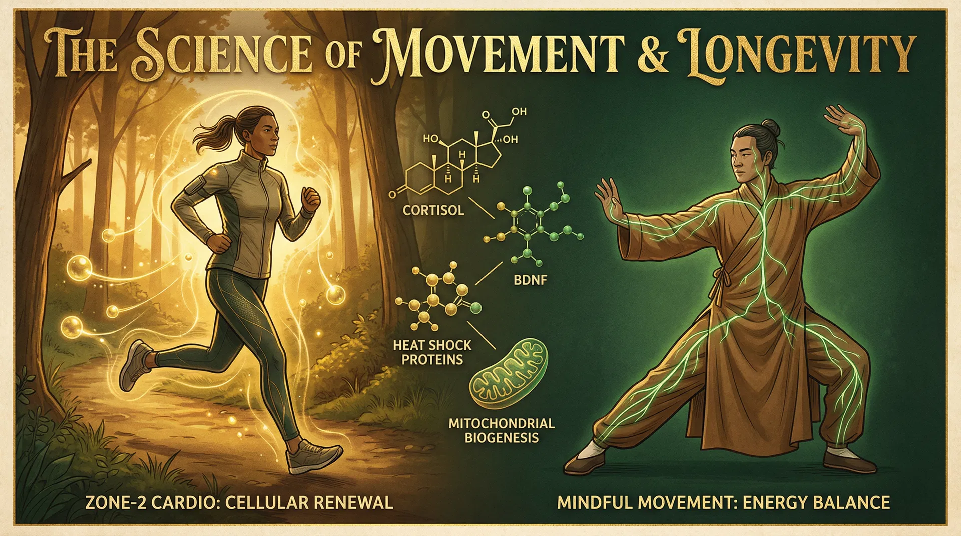 Zone 2 cardio and yoga movement for longevity