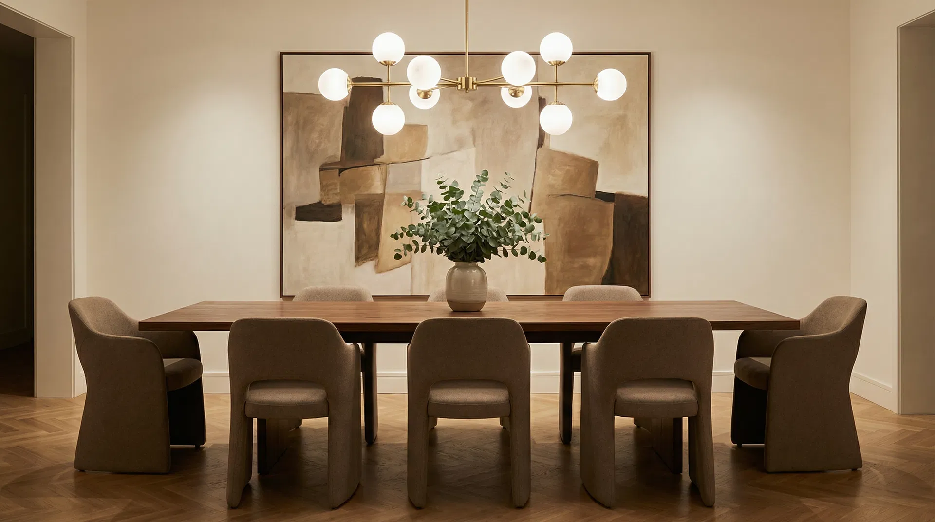 Sala de jantar com decoração elegante