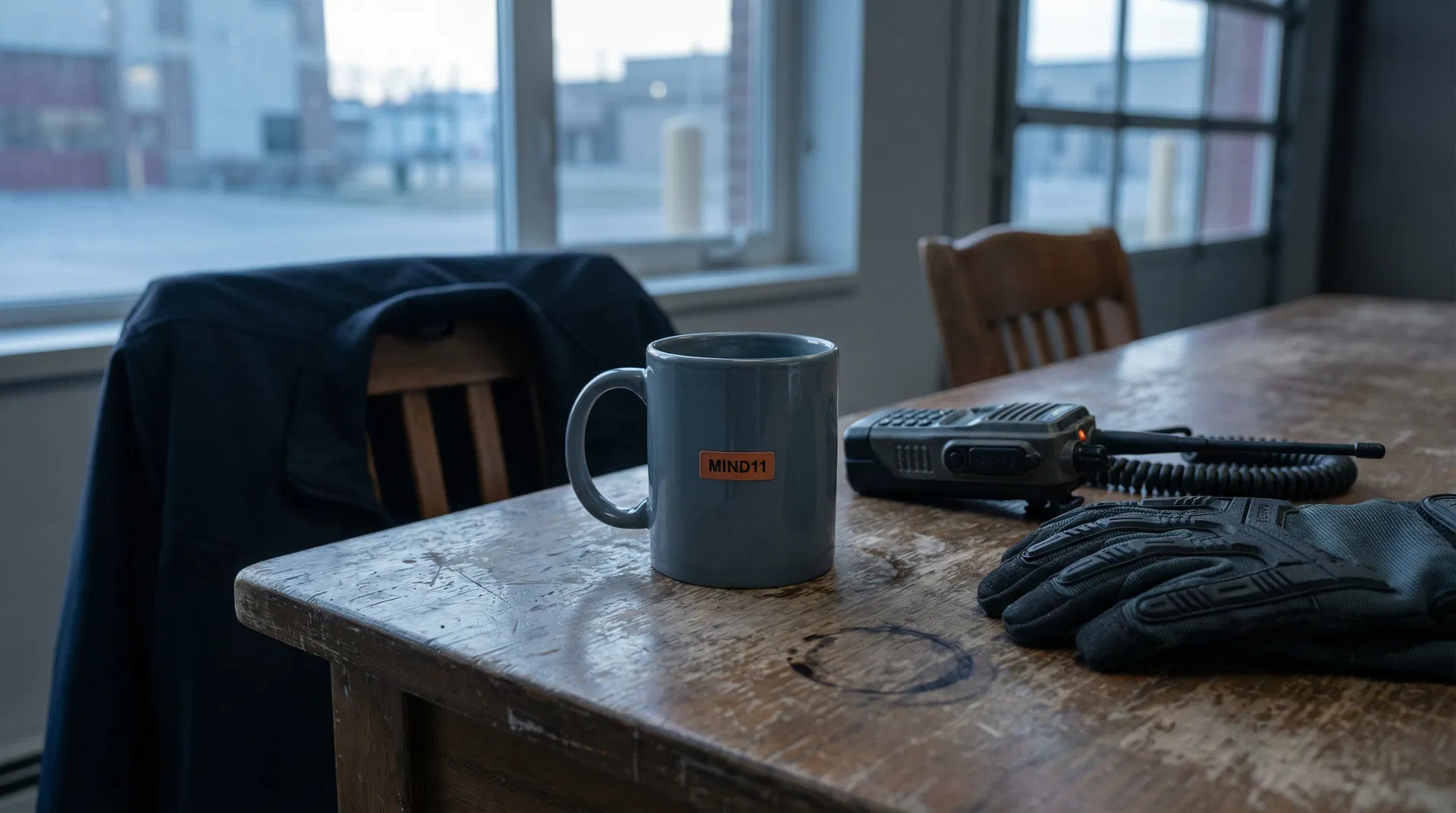 Station downtime — coffee, radio, quiet morning