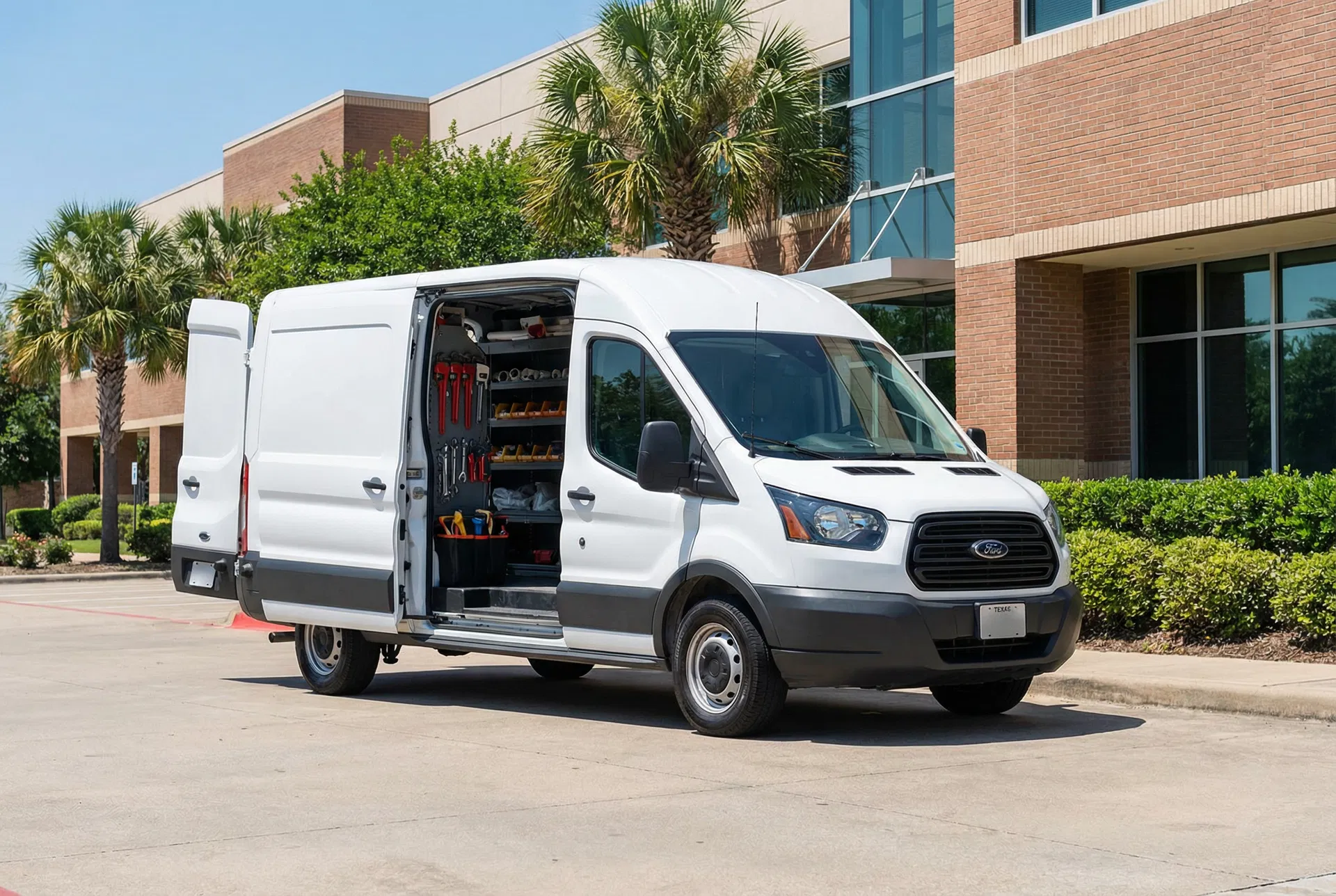 Professional plumbing service vehicle