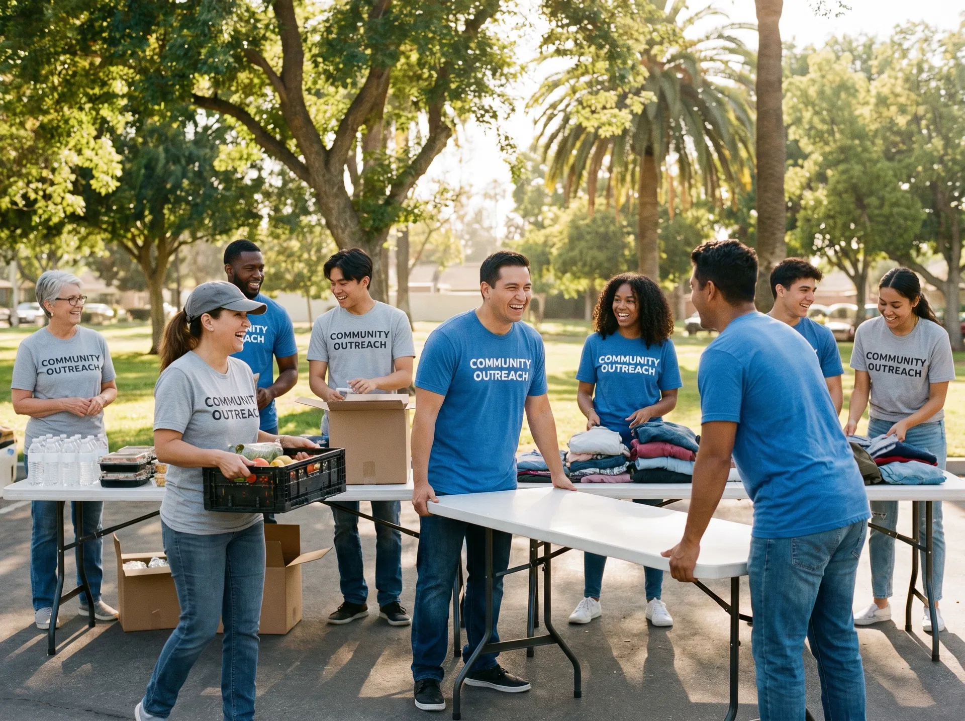 Church volunteers serving the community