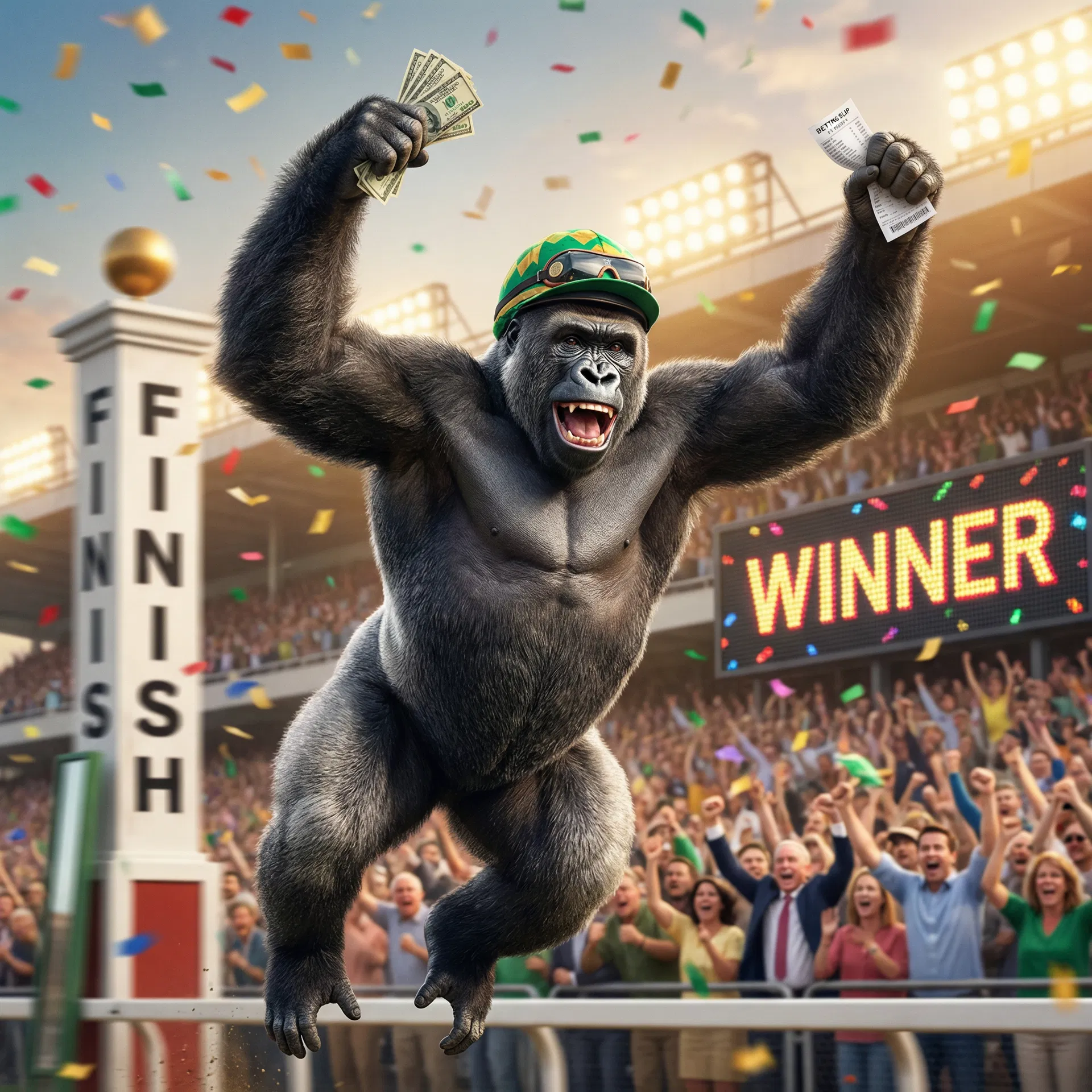 Race Monkey celebrating