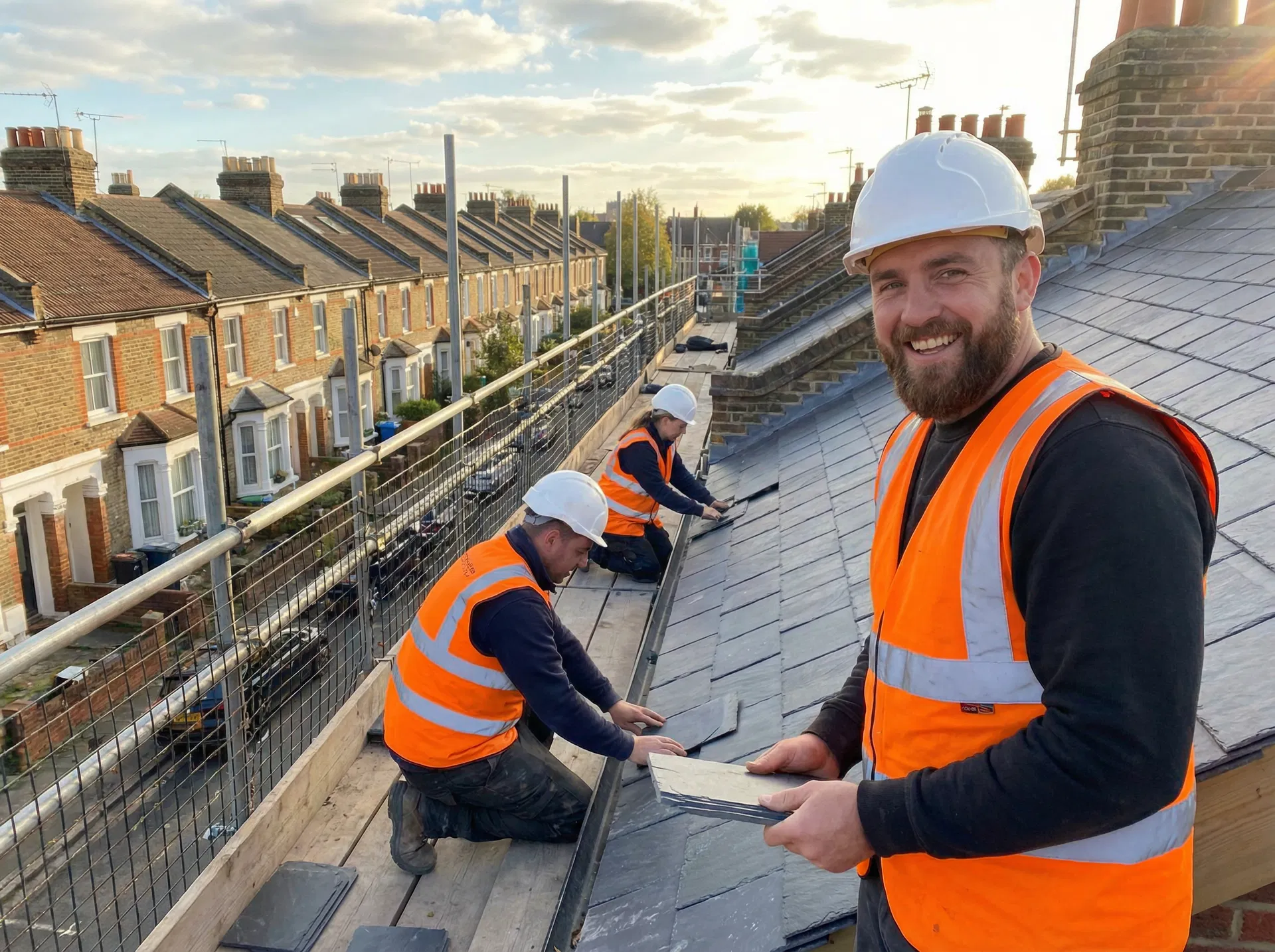 AGN Group roofing and building team at work in West Midlands