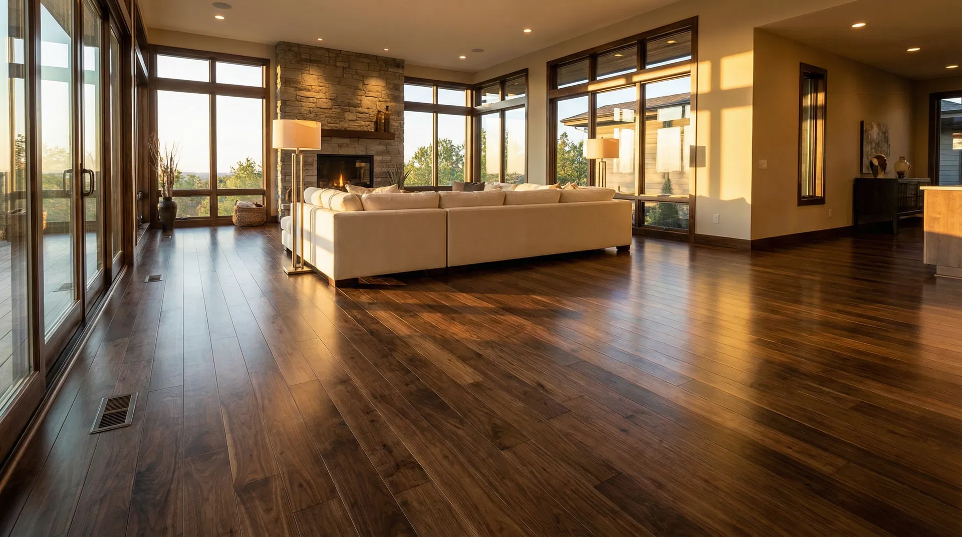 Beautiful hardwood flooring in a luxury North Shore home