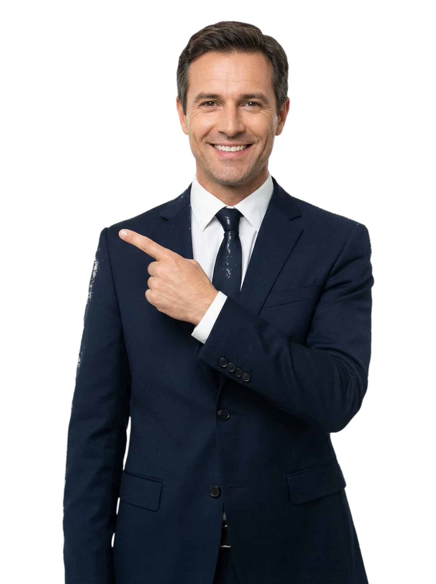 Sales professional pointing