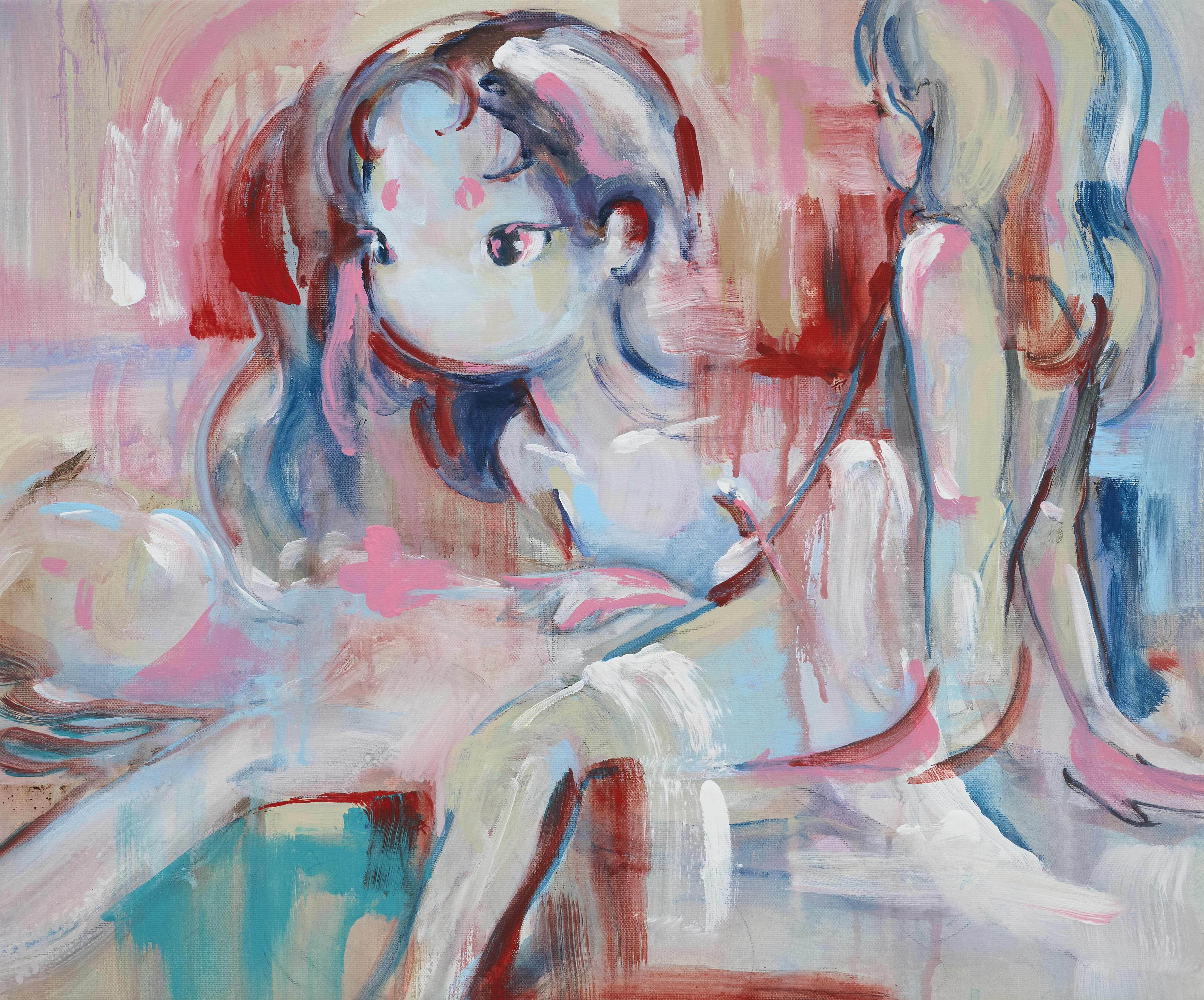 Okokume, Unbral(Threshold), 2024. Acrylic on canvas. 46 x 55 cm.