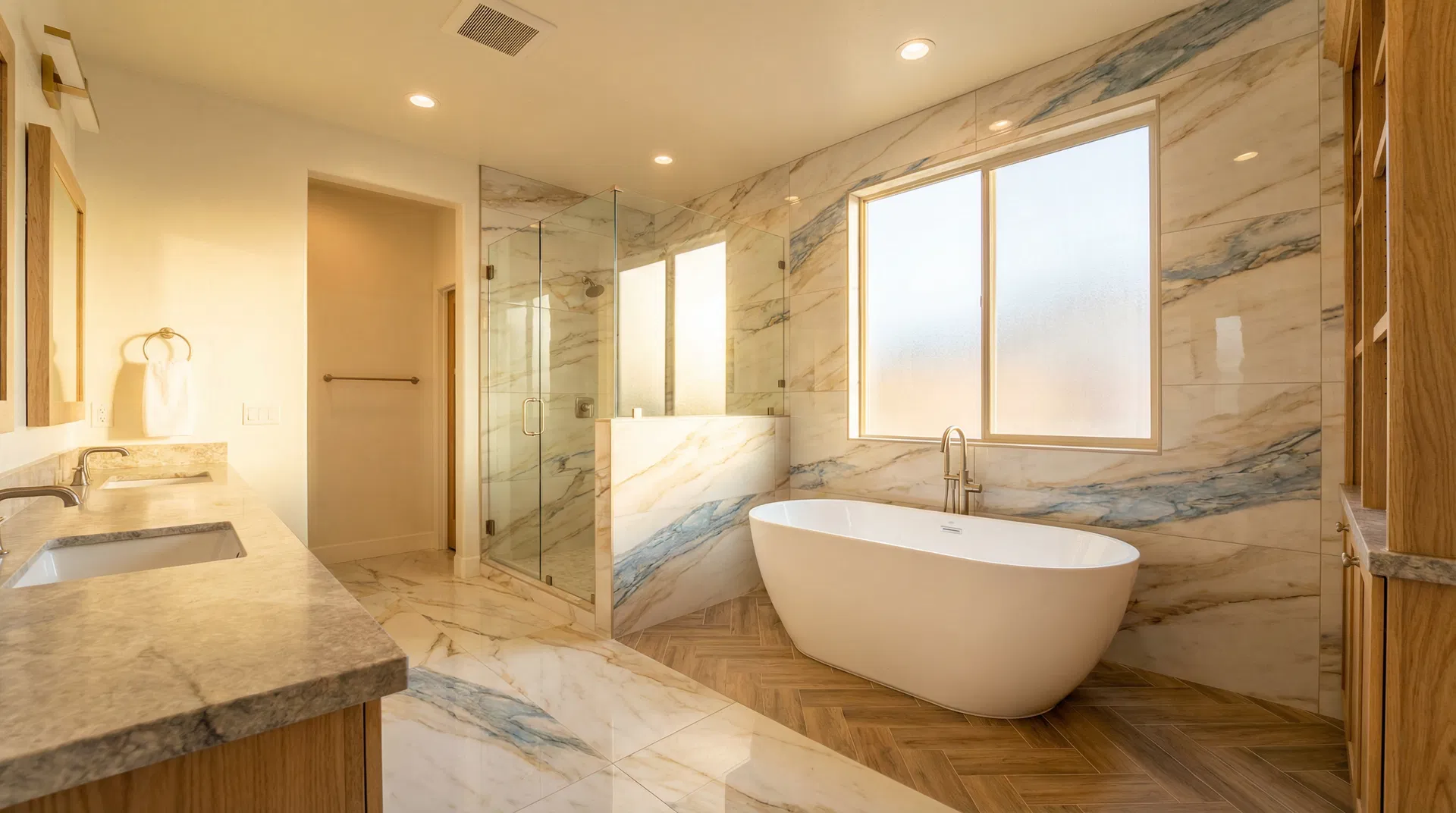 Intérieur luxueux avec carrelage marbre