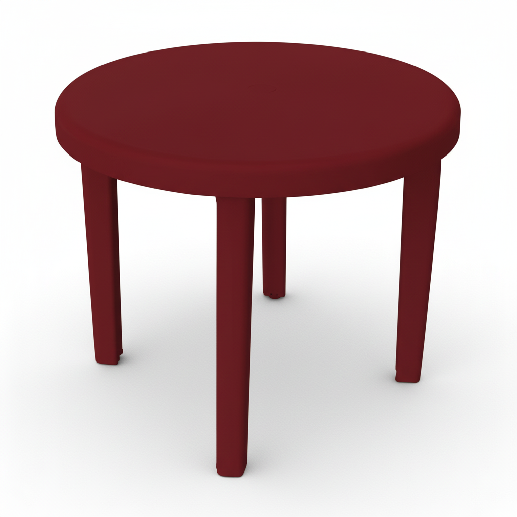 Mesa Redonda Jsn com Pés em Plásticos 4 Lugares Vermelha