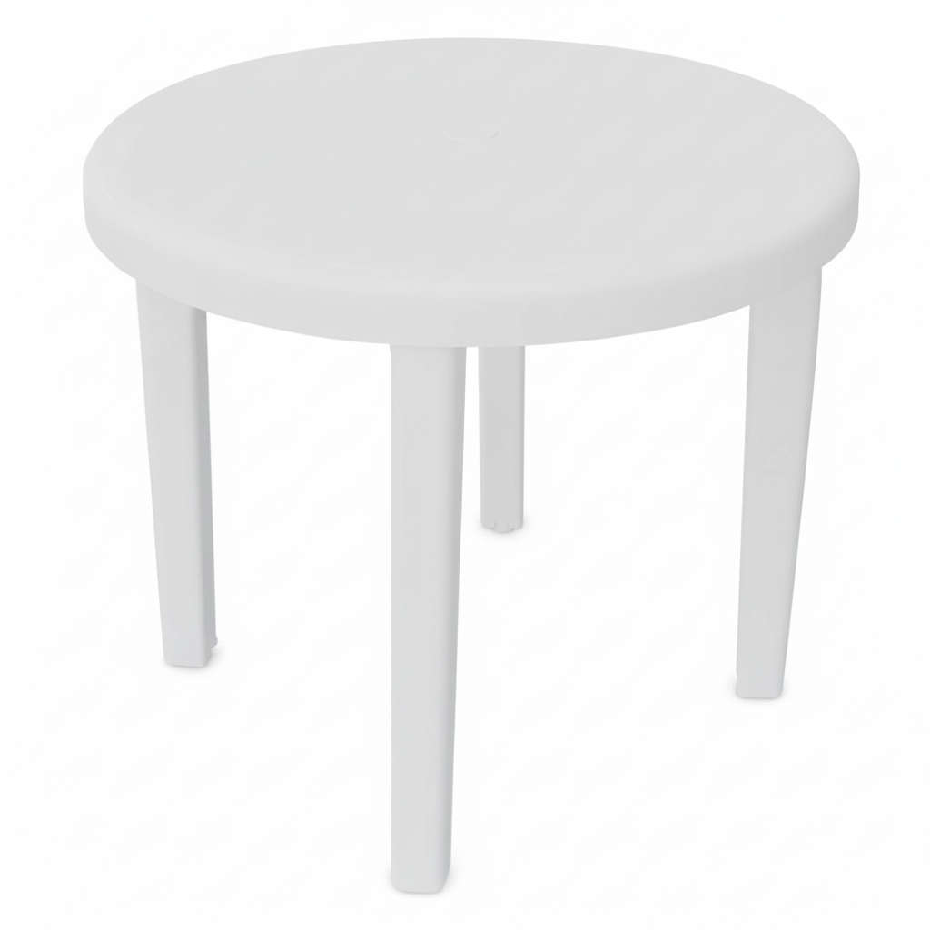 Mesa Redonda Jsn com Pés em Plásticos 4 Lugares Branco