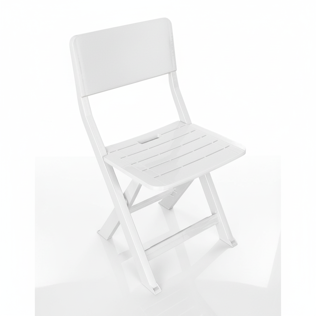 Cadeira Dobrável Industrial Reforçada Polipropileno Empilhável — Branca