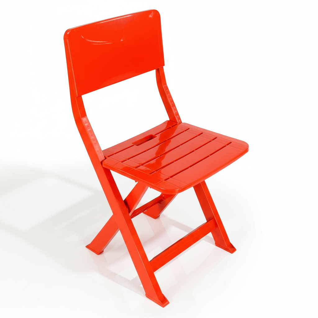 Cadeira Dobrável Industrial Reforçada Polipropileno Empilhável — Vermelha