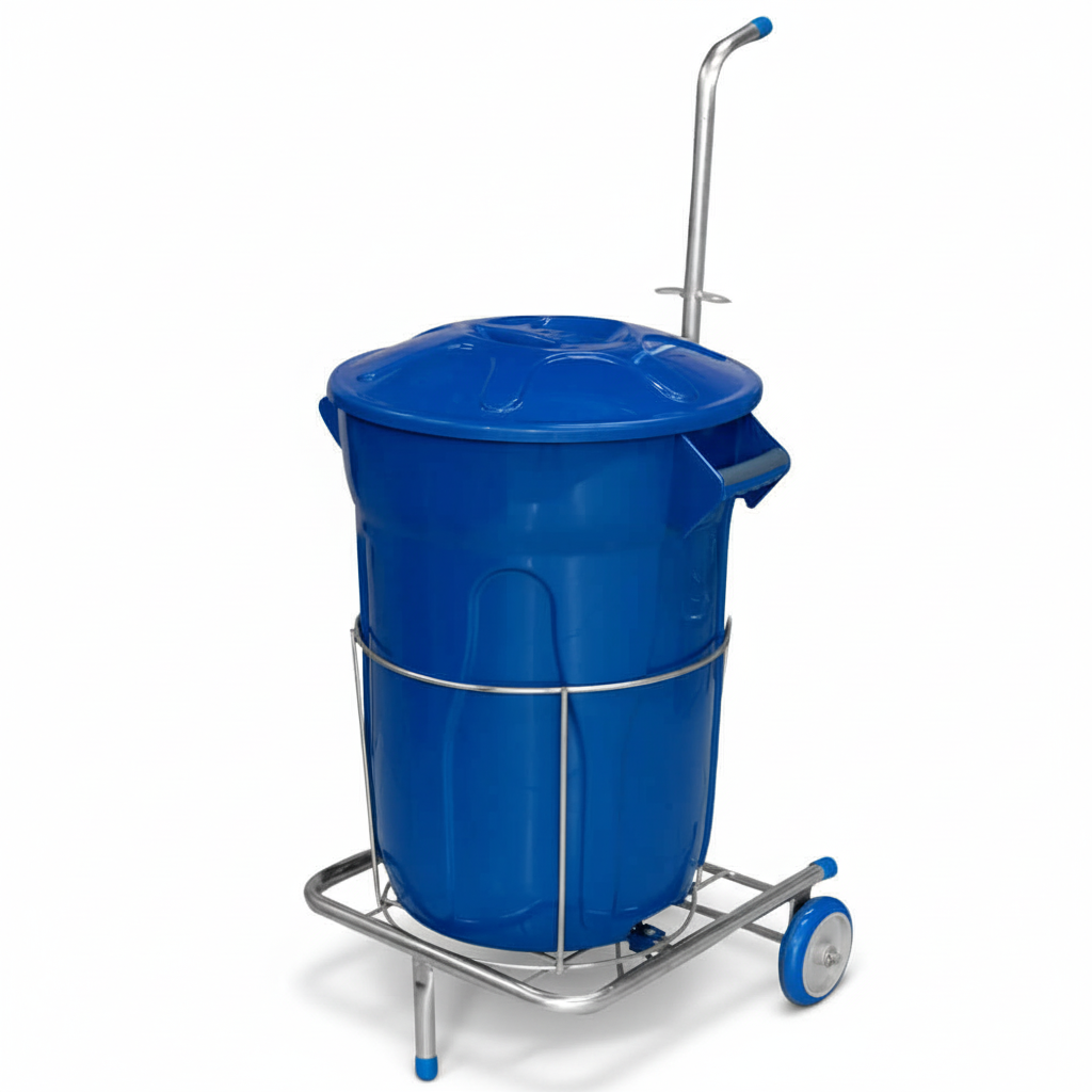 Carrinho Funcional Para Limpeza JSN G16 Com 1 Cesto 60 LT