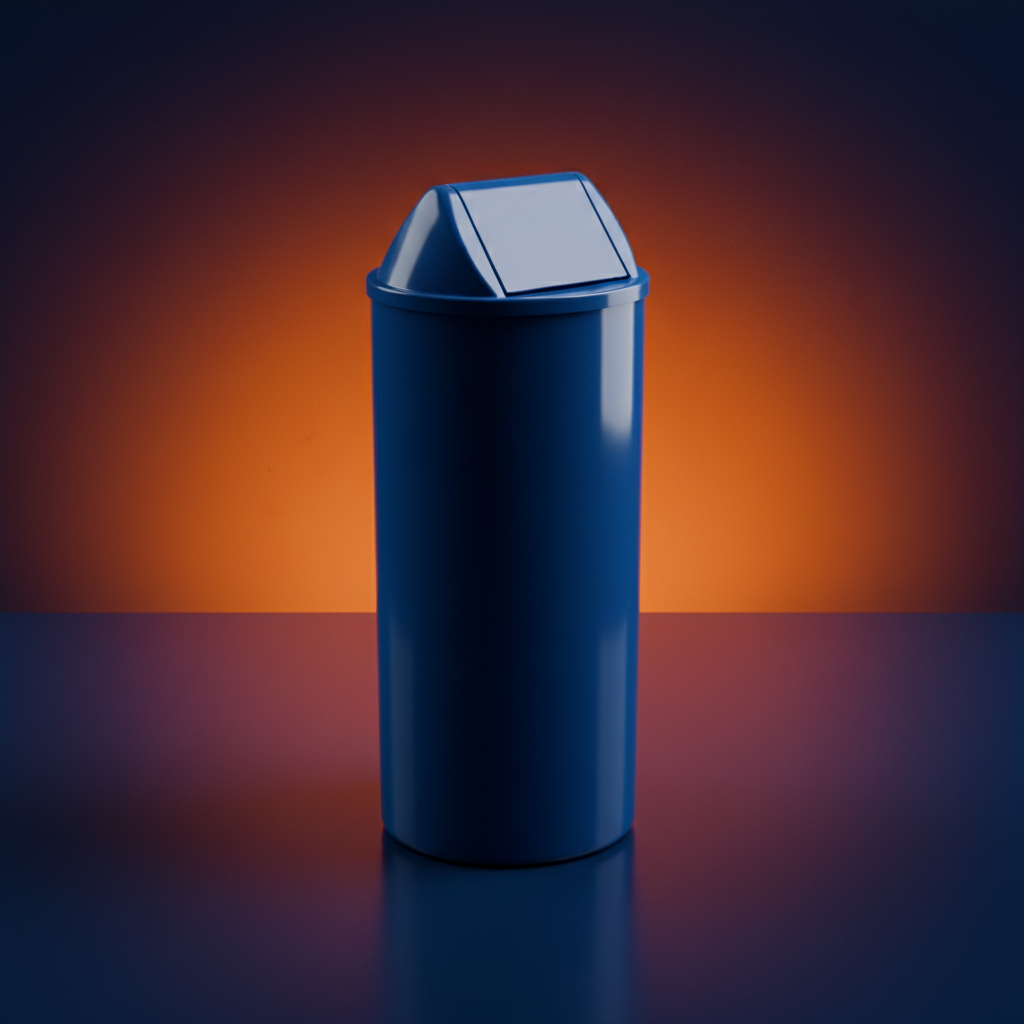 Lixeira Plástica JSN com Tampa Vai e Vem 22 Litros Azul