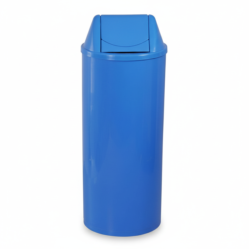 Lixeira Plástica JSN com Tampa Vai Vem Azul 22 Litros