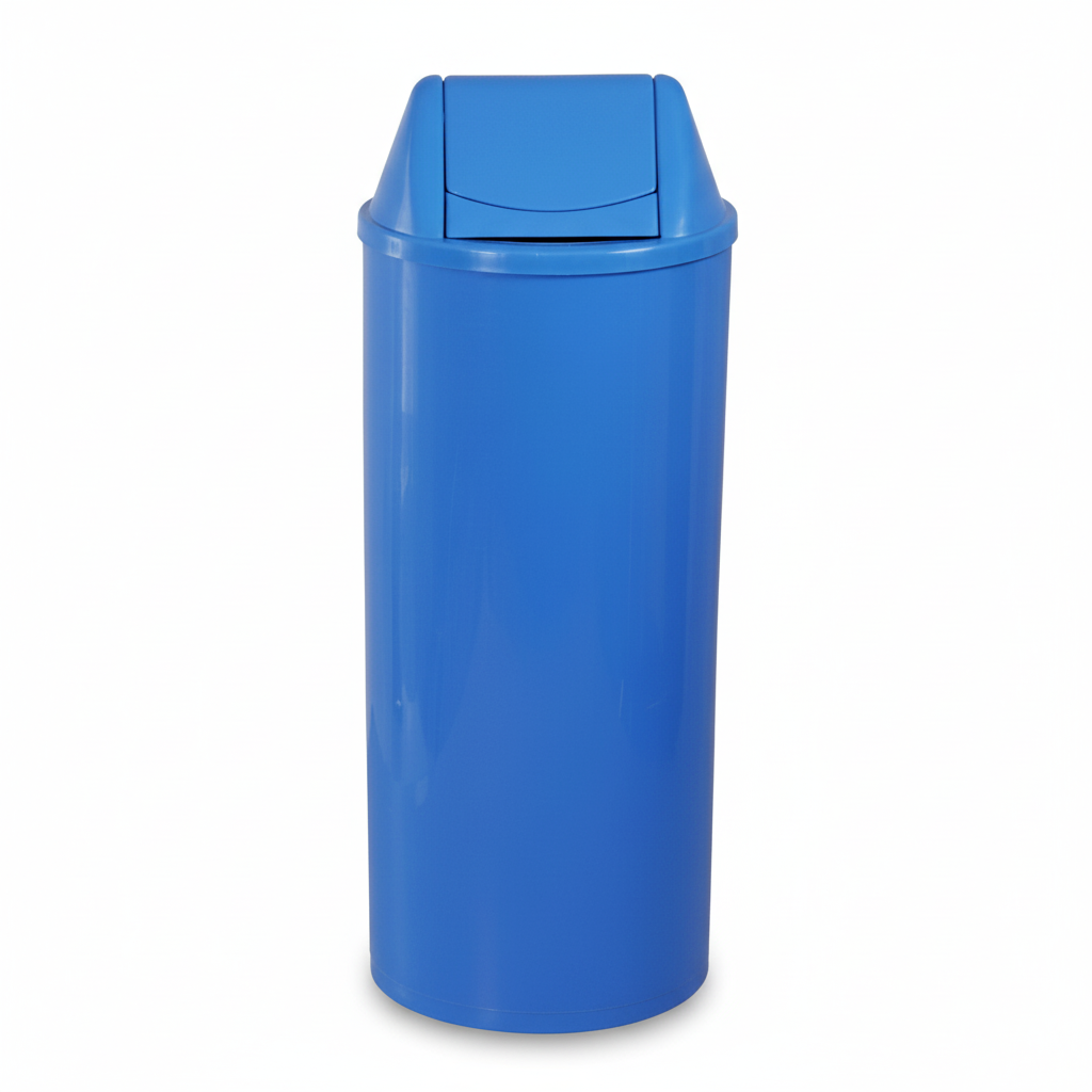Lixeira Plástica JSN com Tampa Vai Vem Azul 22 Litros
