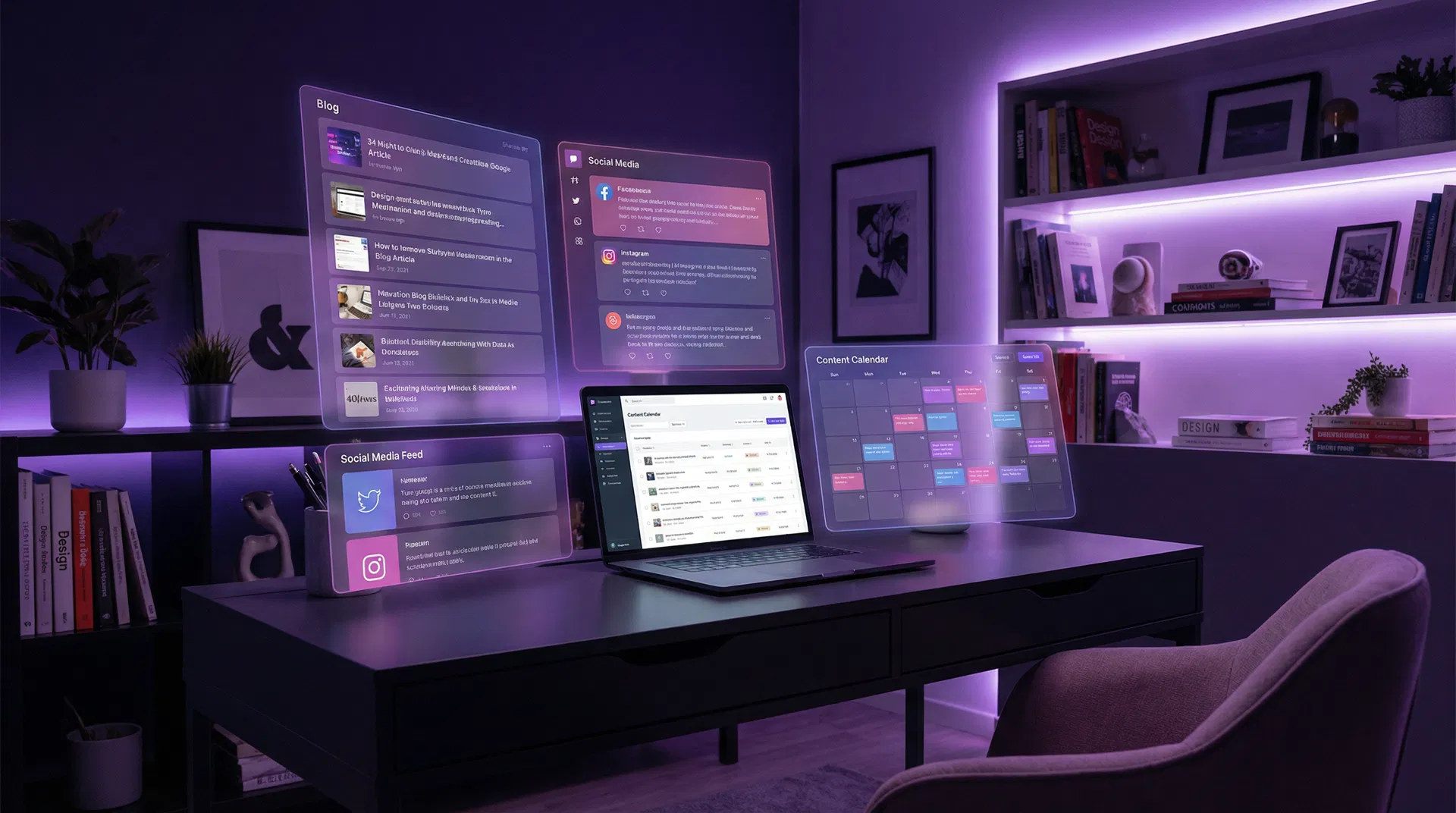 Content creation studio with digital marketing blog and publishing tools