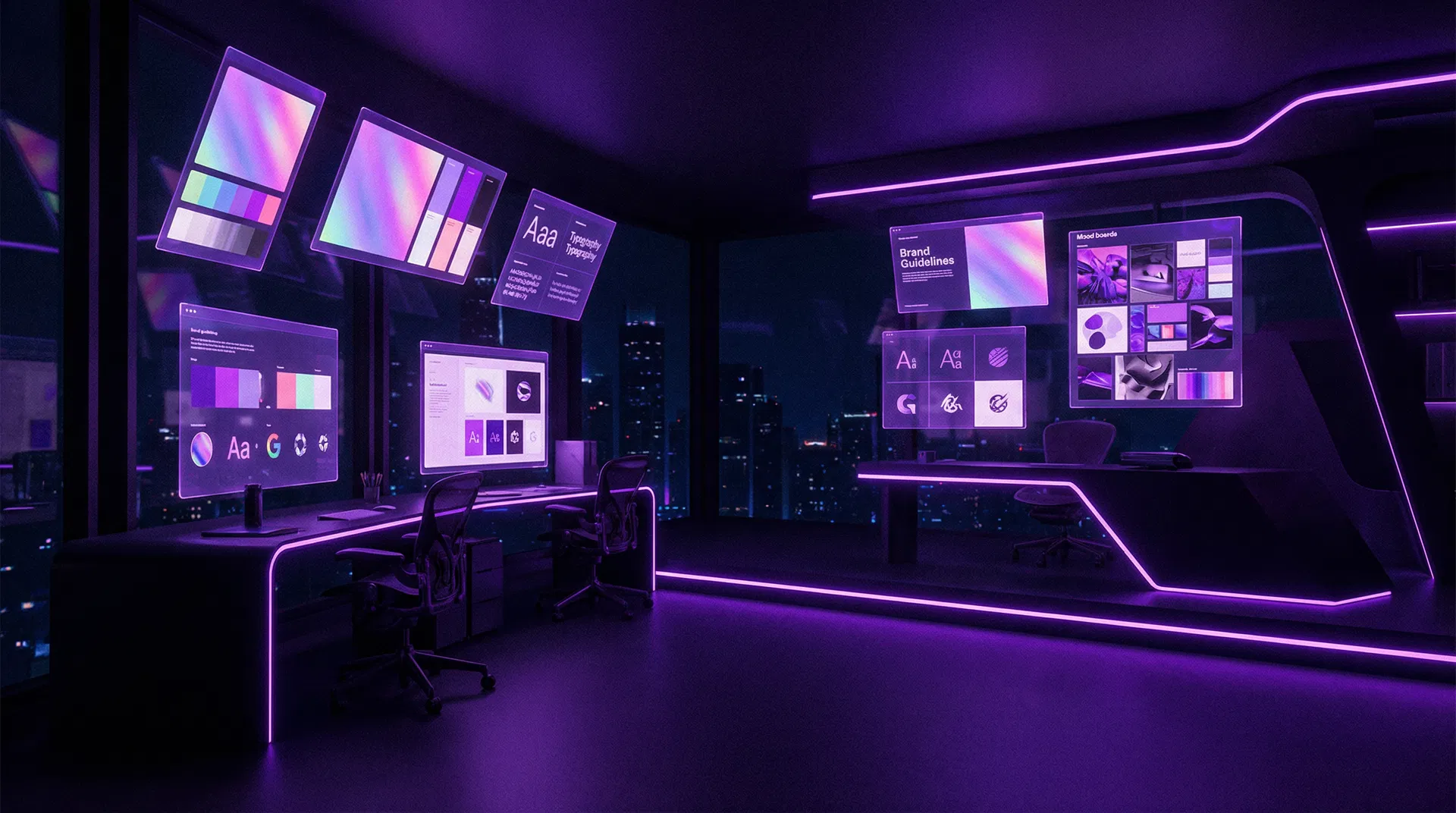 JAFY brand identity design studio with color palettes and typography