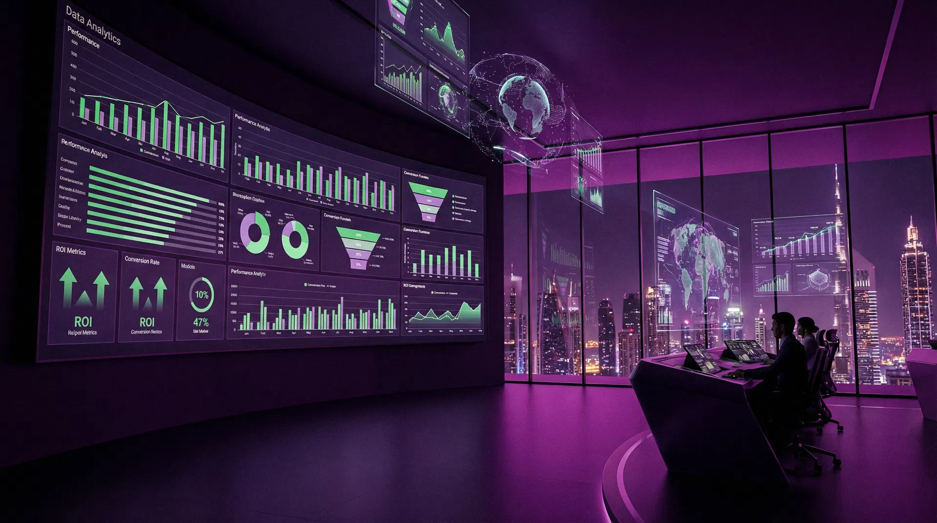 Case study results dashboard with marketing performance data