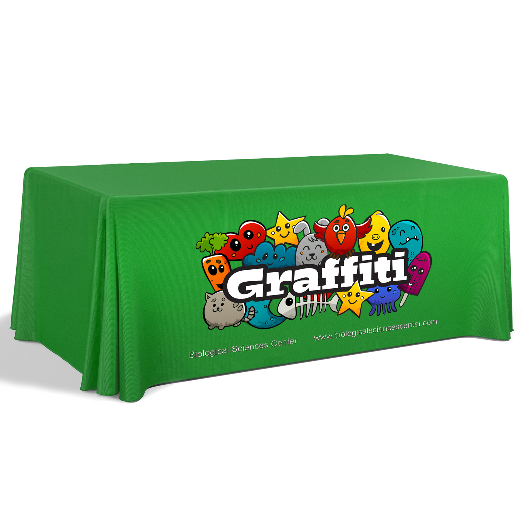 6' Premium Draped Standard Table Cover Full Color Dye Sublimation
