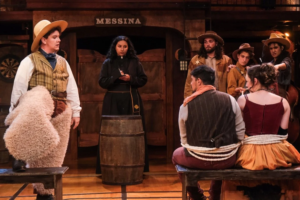 Much Ado About Nothing - Scenic design by Brandon PT Davis. American Southwest setting with live bluegrass music.