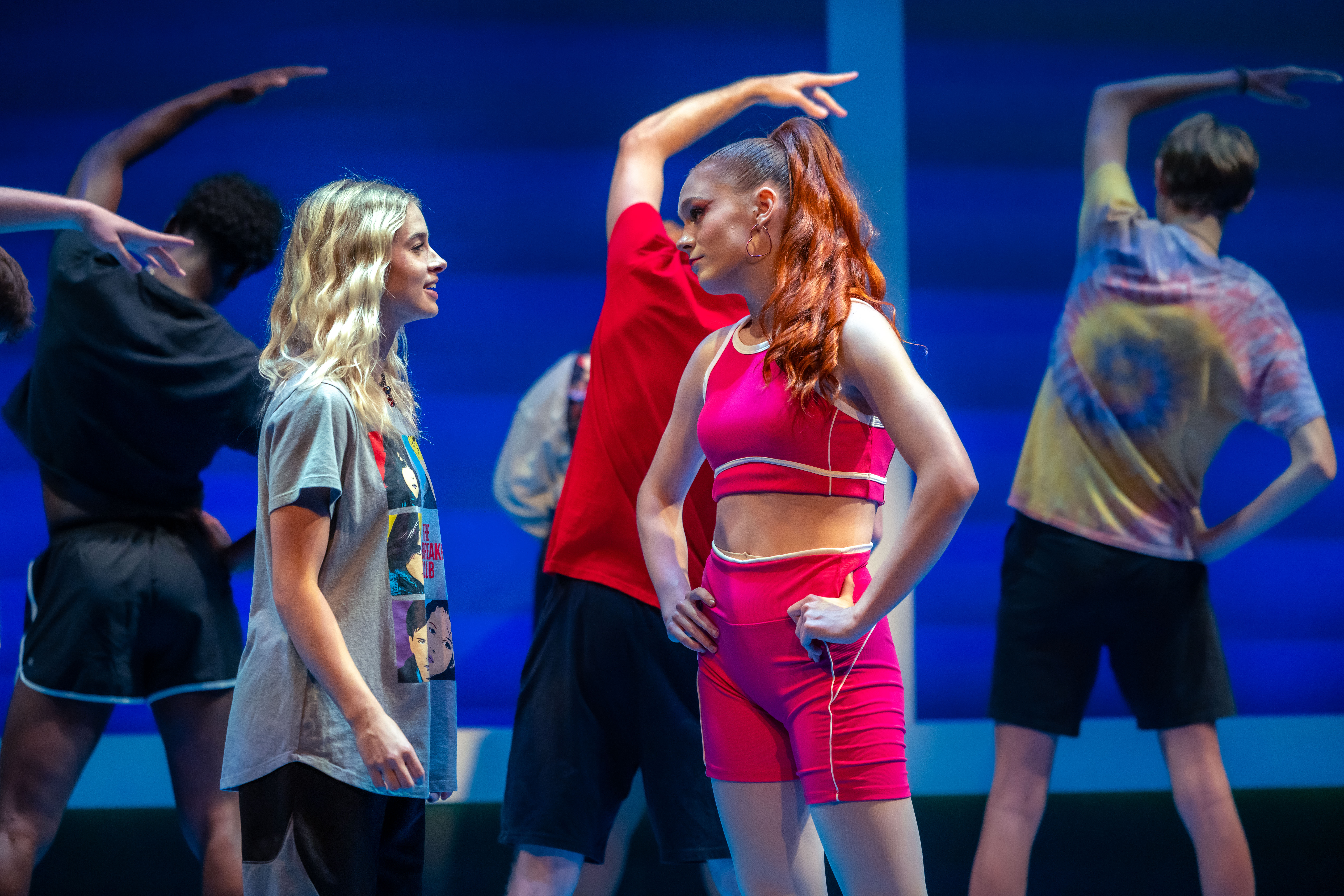 Freaky Friday - Scenic design by Brandon PT Davis. Vibrant, dynamic set for a suburban home, with bright colors and playful elements, capturing comedic chaos.