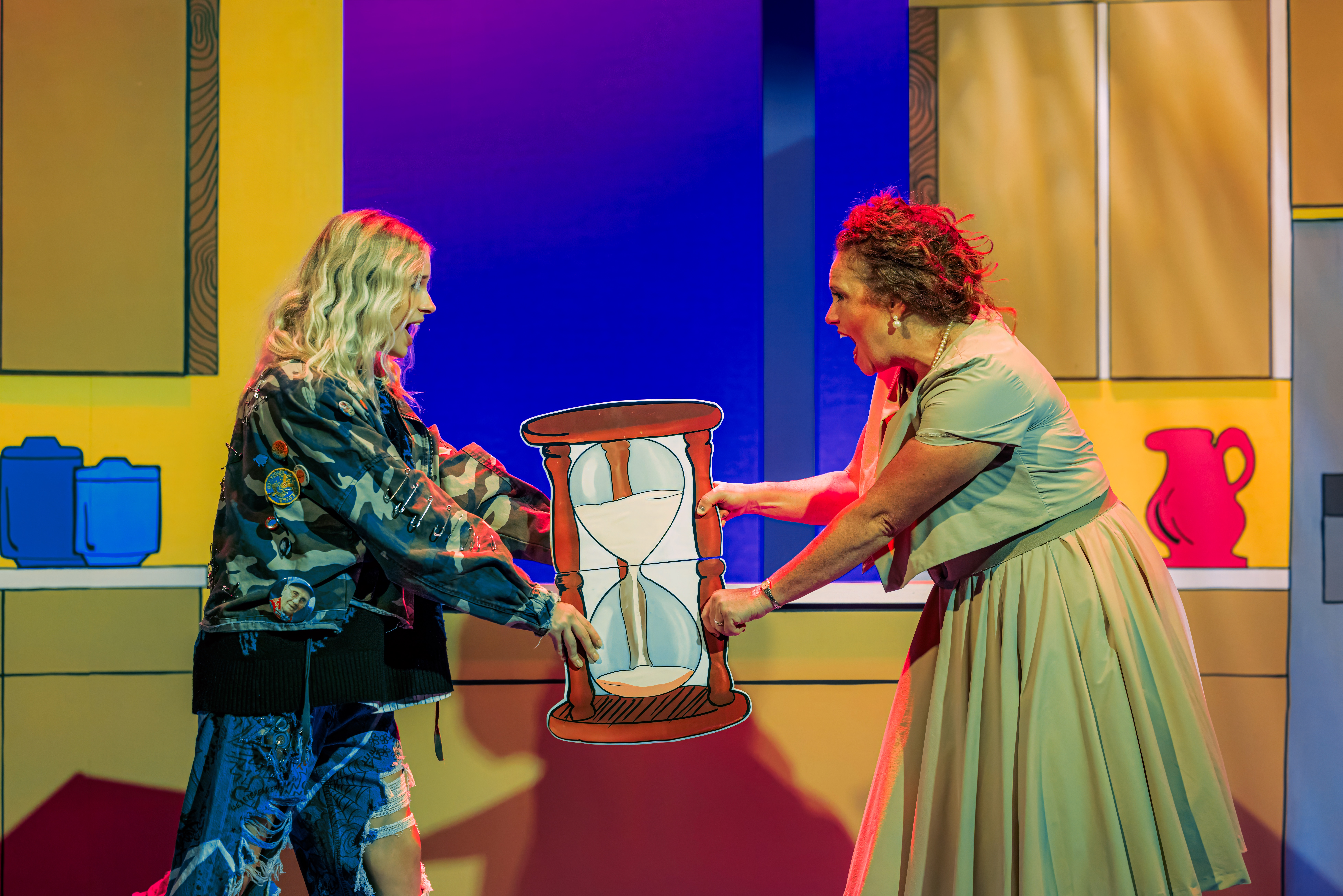 Freaky Friday - Scenic design by Brandon PT Davis. A vibrant, dynamic set for a musical, featuring bright colors and multiple levels to support energetic performances.