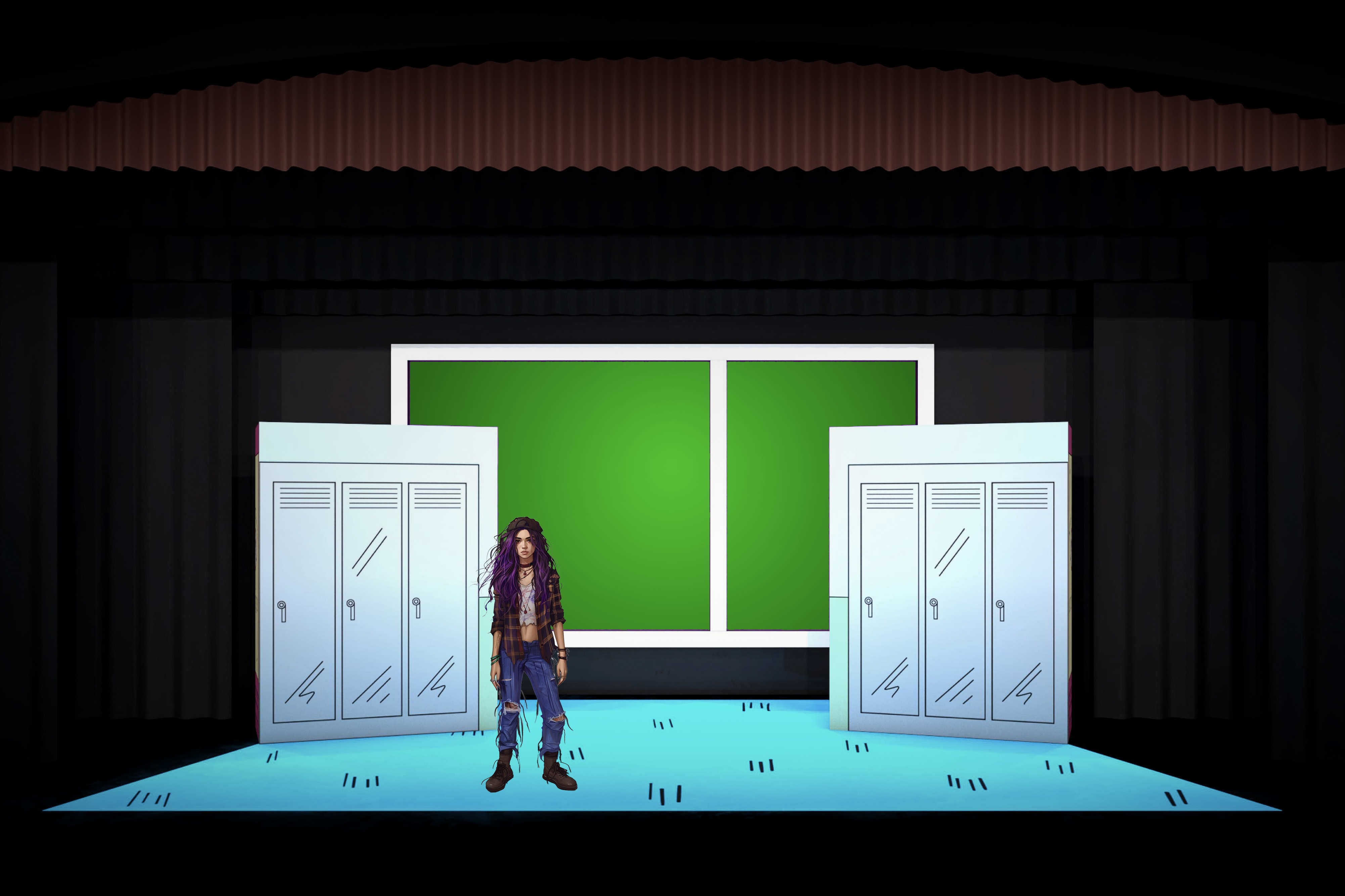 Freaky Friday - Scenic design by Brandon PT Davis. Vibrant, dynamic sets for a high school and home, reflecting the chaotic body-swap comedy.