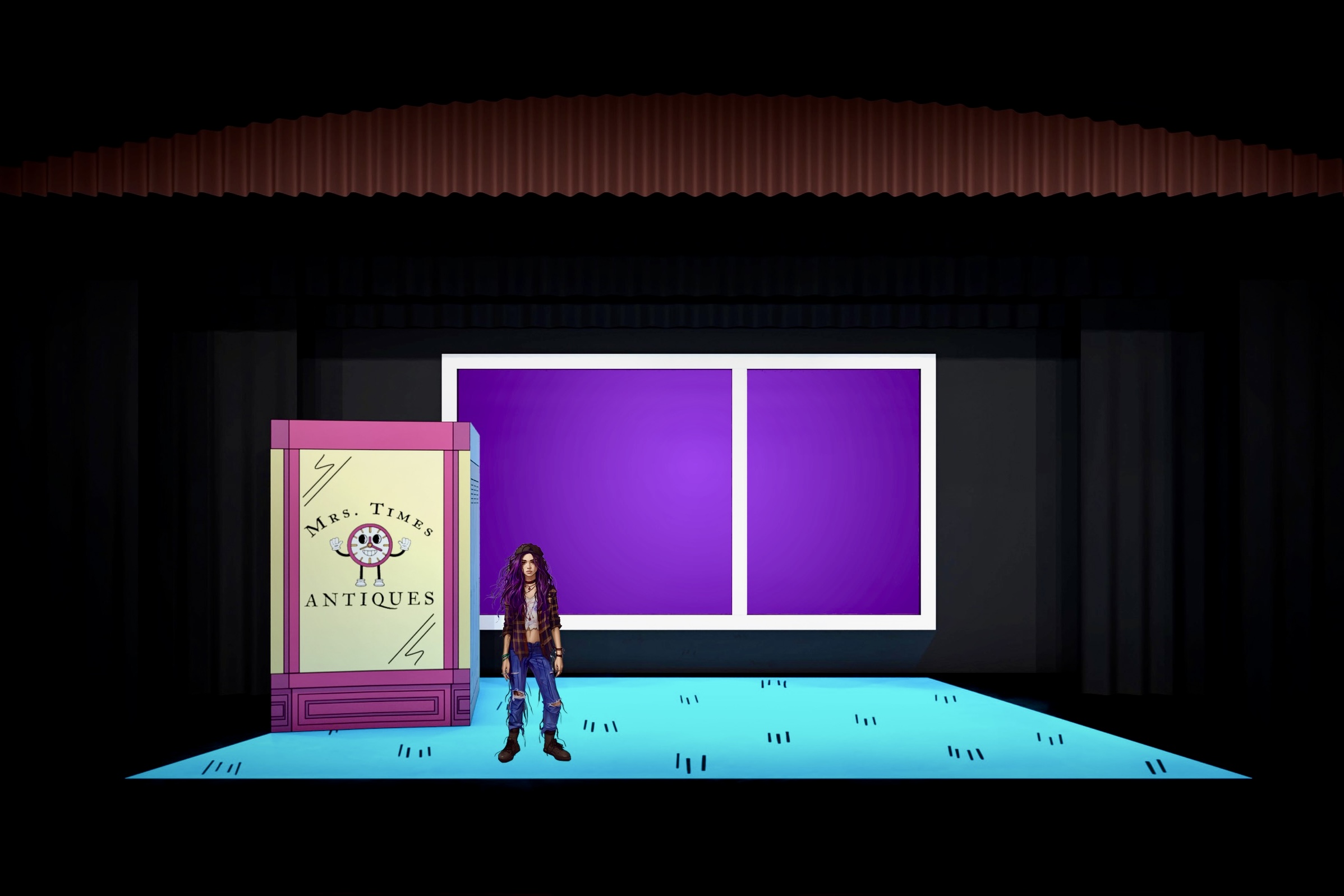 Freaky Friday - Scenic design by Brandon PT Davis. Vibrant high school and home sets with dynamic lighting, reflecting the comedic body-swap narrative.