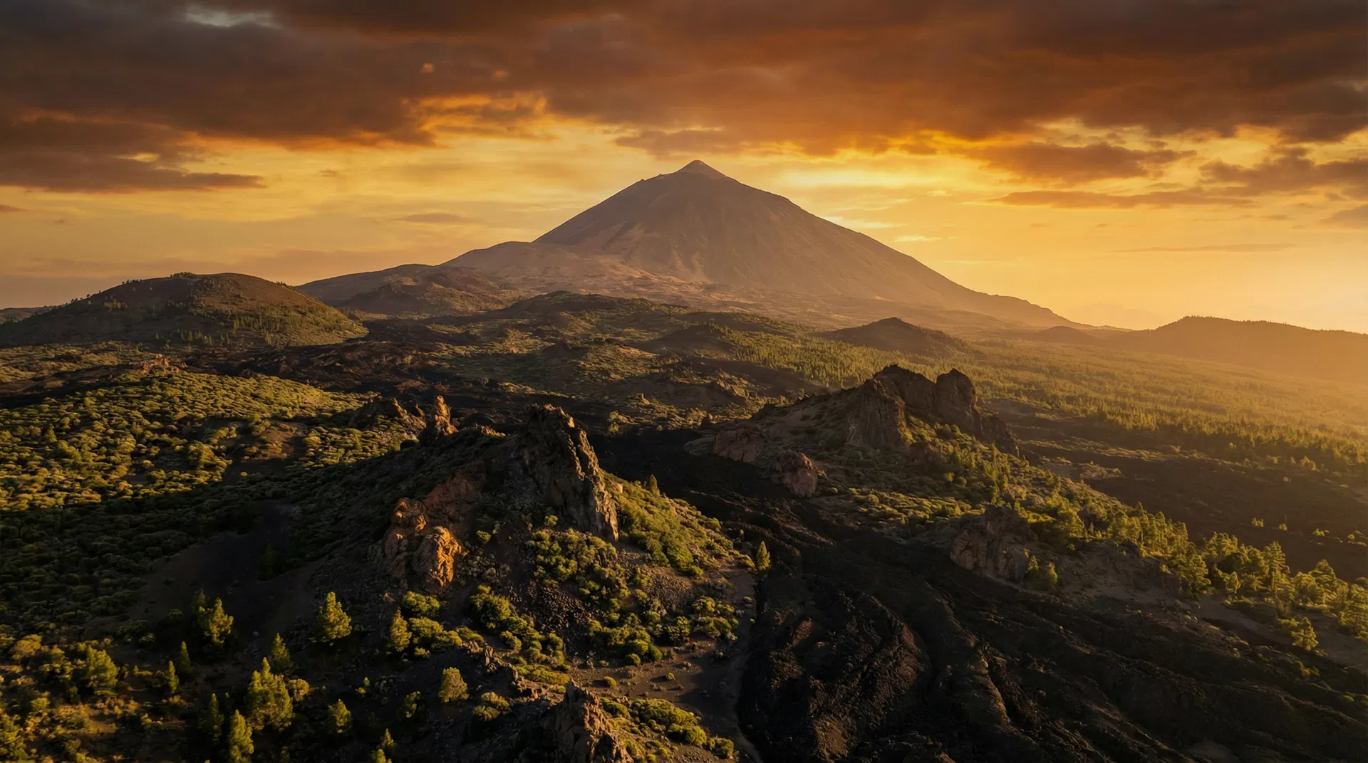 Tenerife volcanic landscape at golden hour